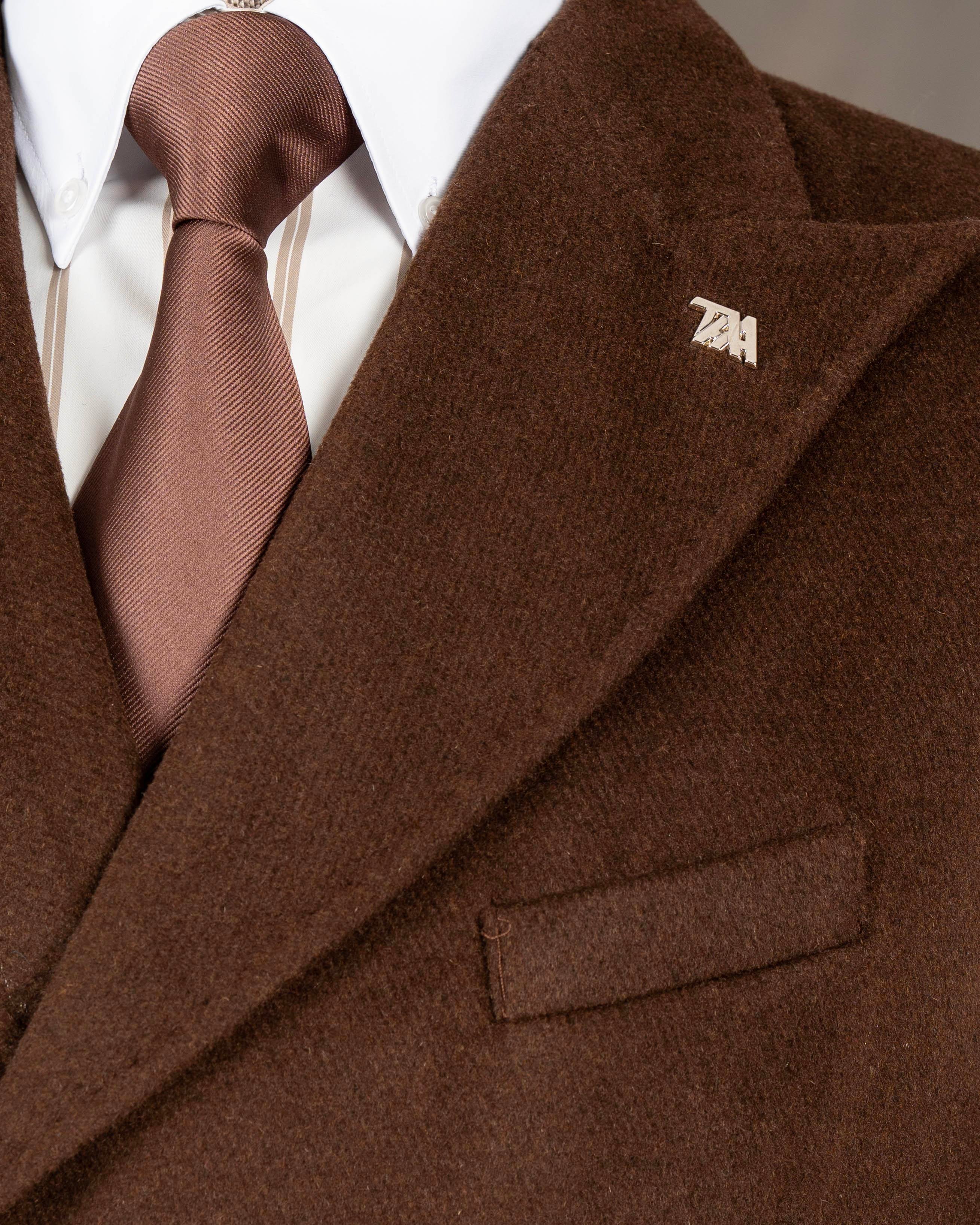 İtalyan stil kruvaze kaşe cepken yelek açık kahverengi T20017-31