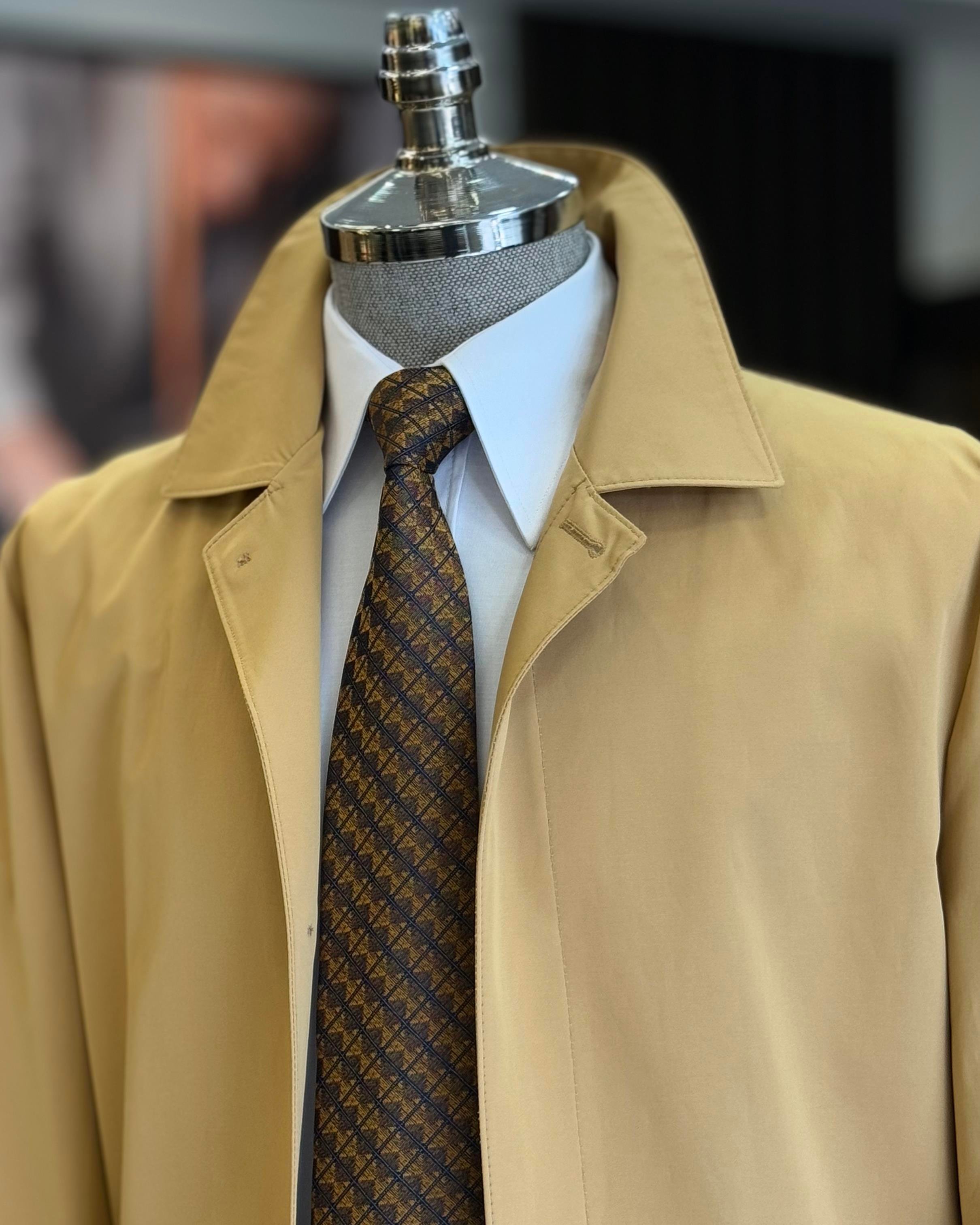 İtalyan stil mevsimlik erkek trençkot mont Camel T9568