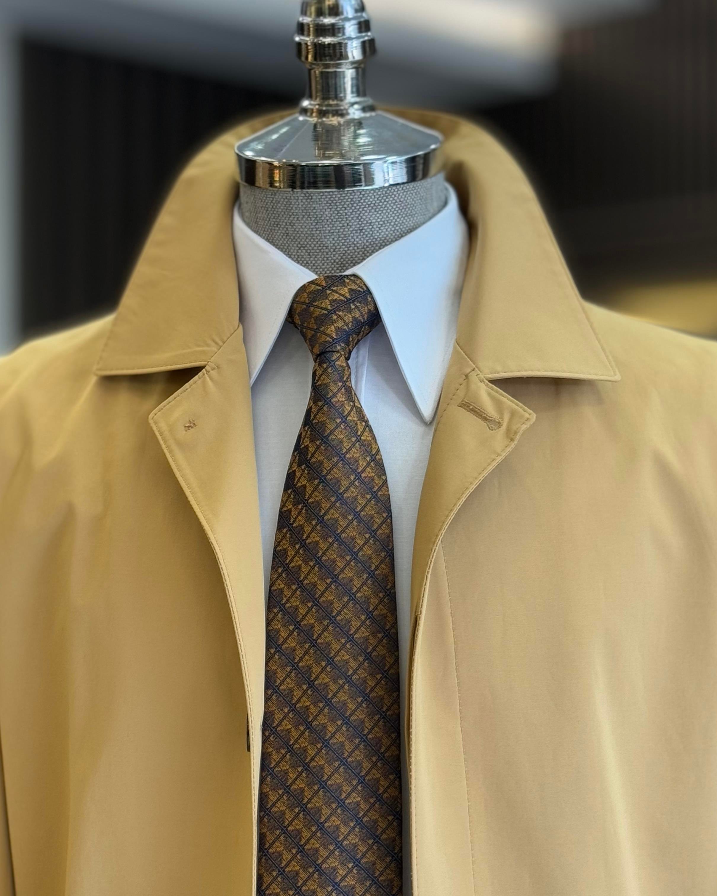 İtalyan stil mevsimlik erkek trençkot mont Camel T9568