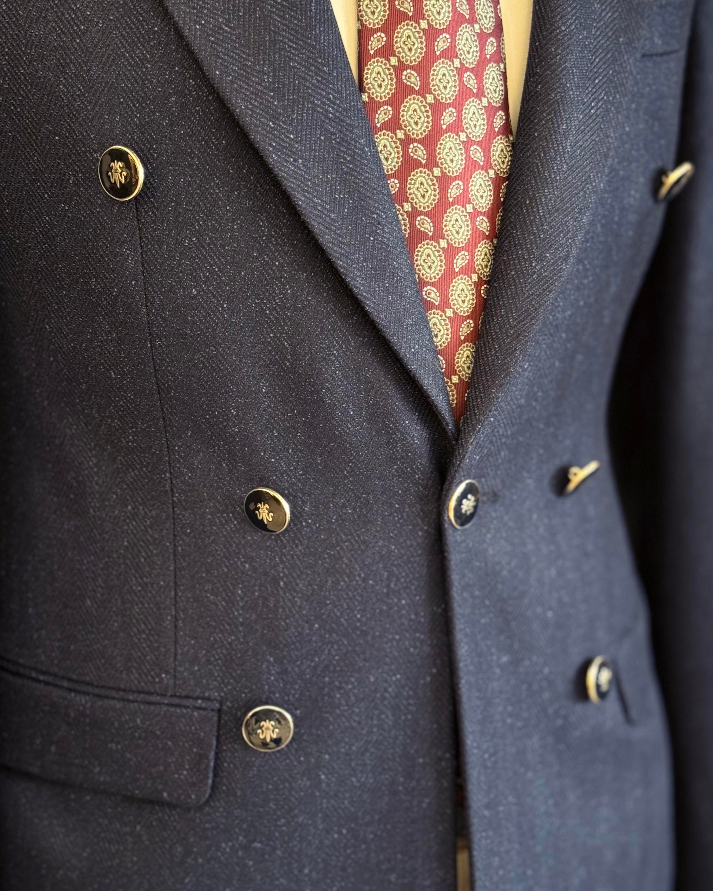Italian style mono collar button detailed men's jacket saks T10549
