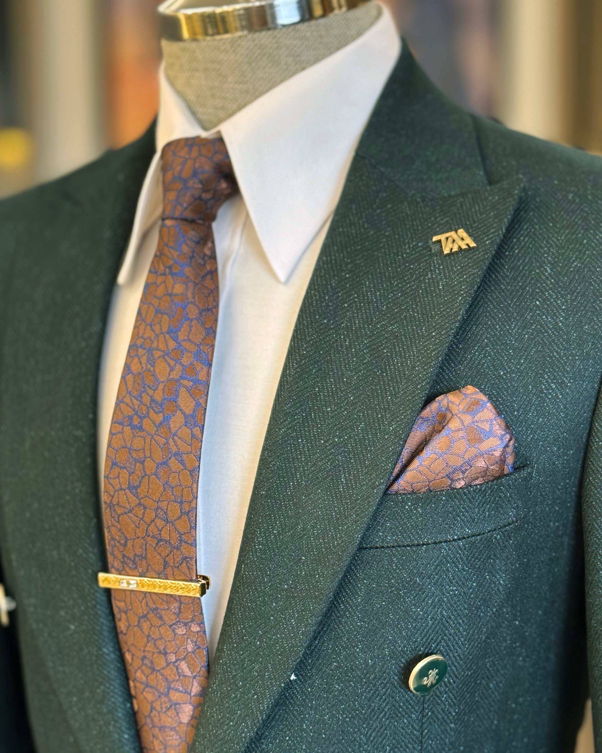 Italian style mono collar button detailed men's jacket green T10545