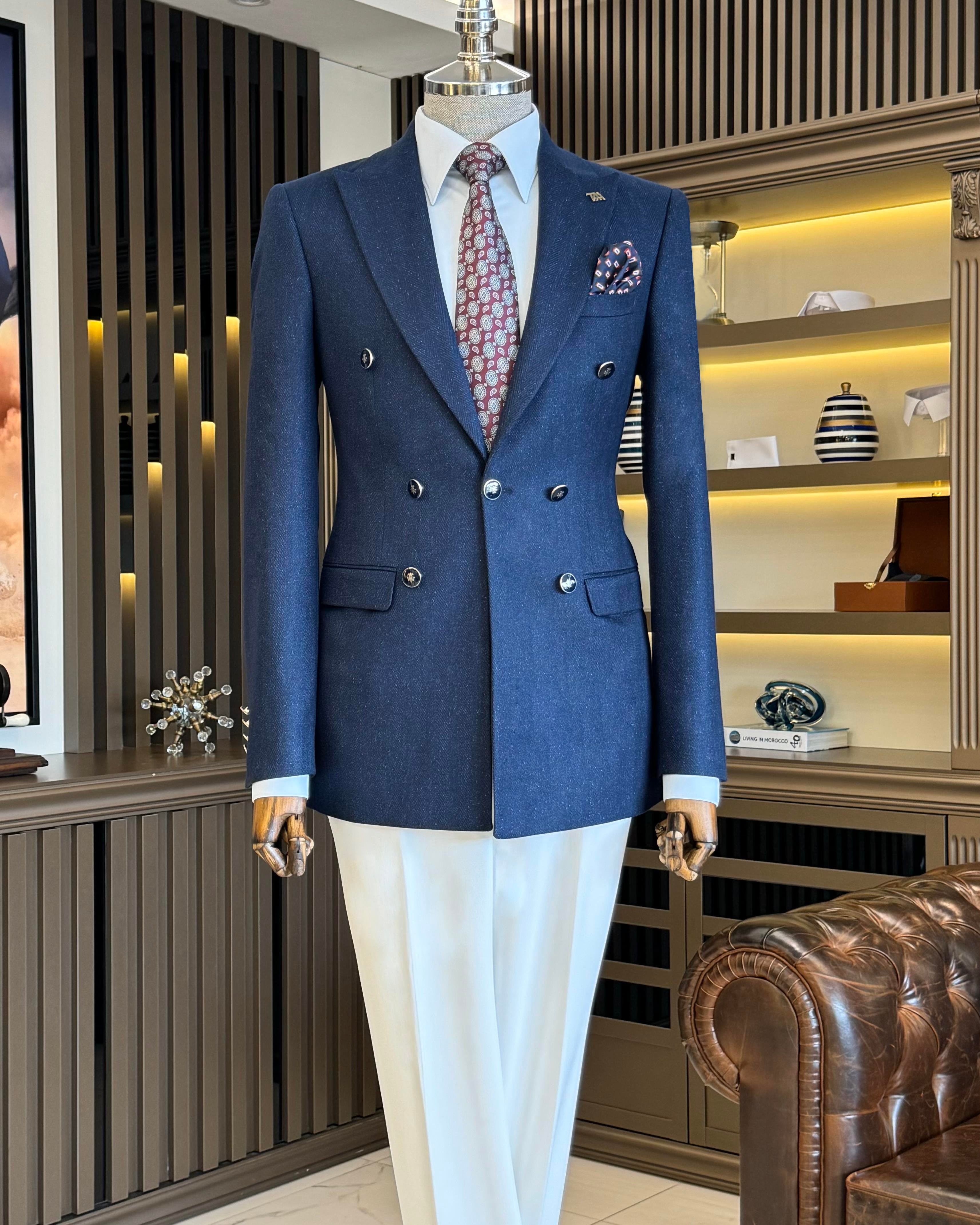 Italian style mono collar button detailed men's jacket saks T10549