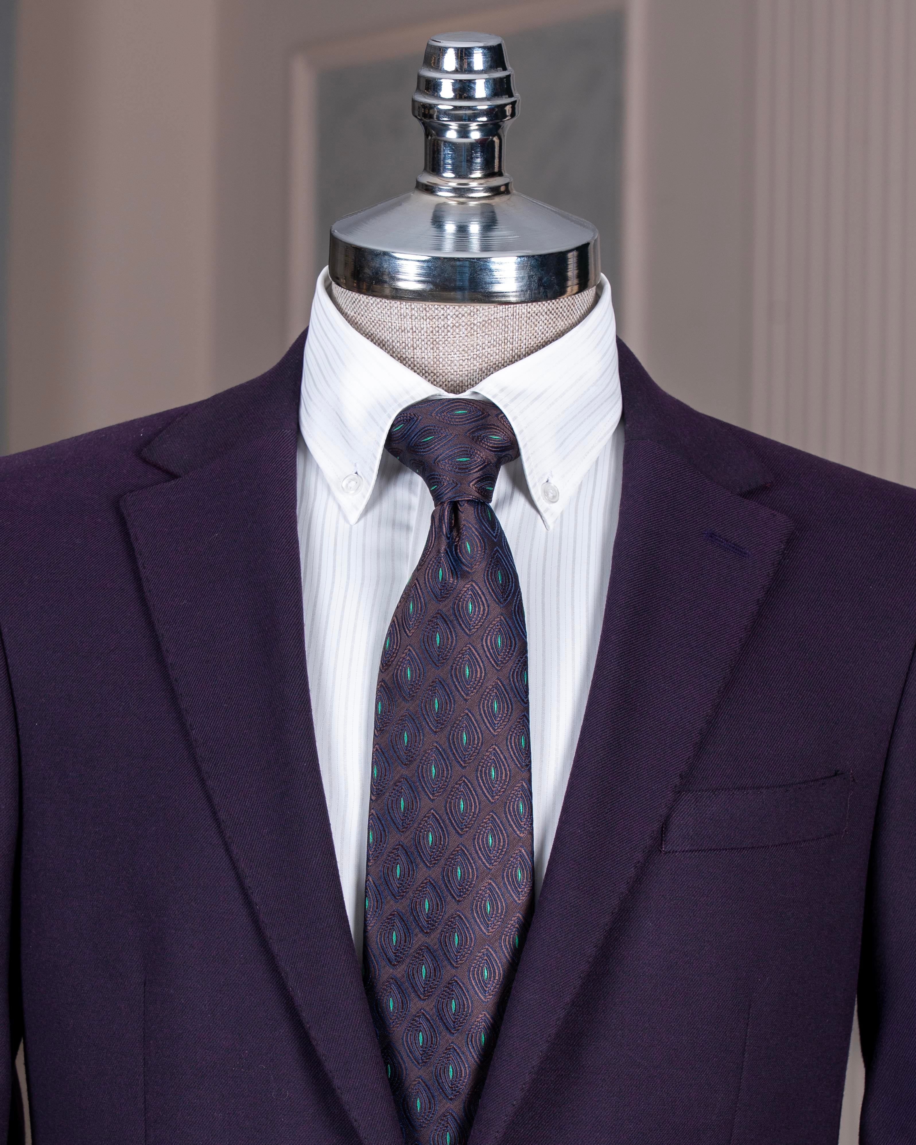 İtalyan stil slim fit 8 drop mono yaka erkek ceket mor T10772