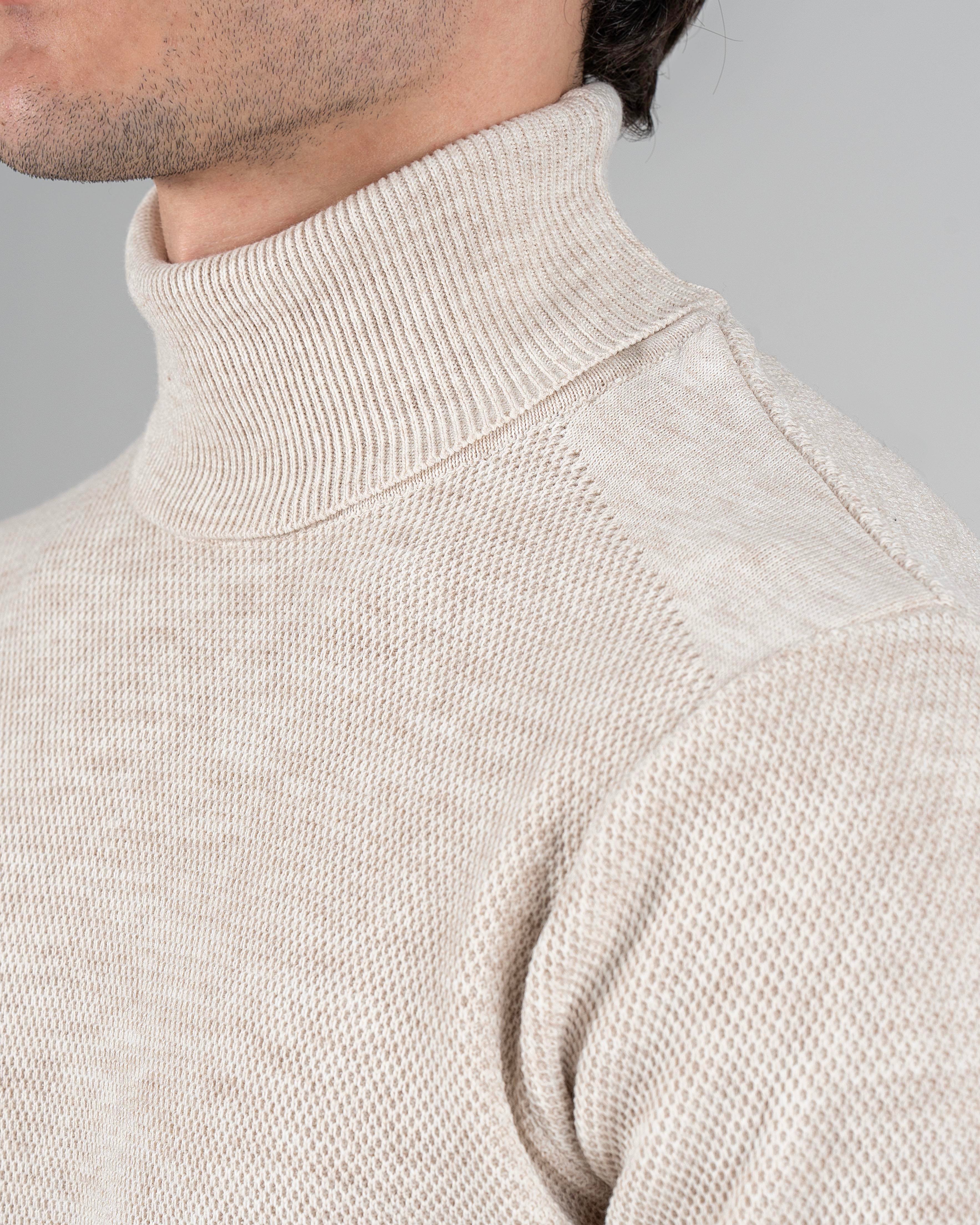 İtalyan stil slim fit balıkçı yaka triko erkek kazak gri T13227