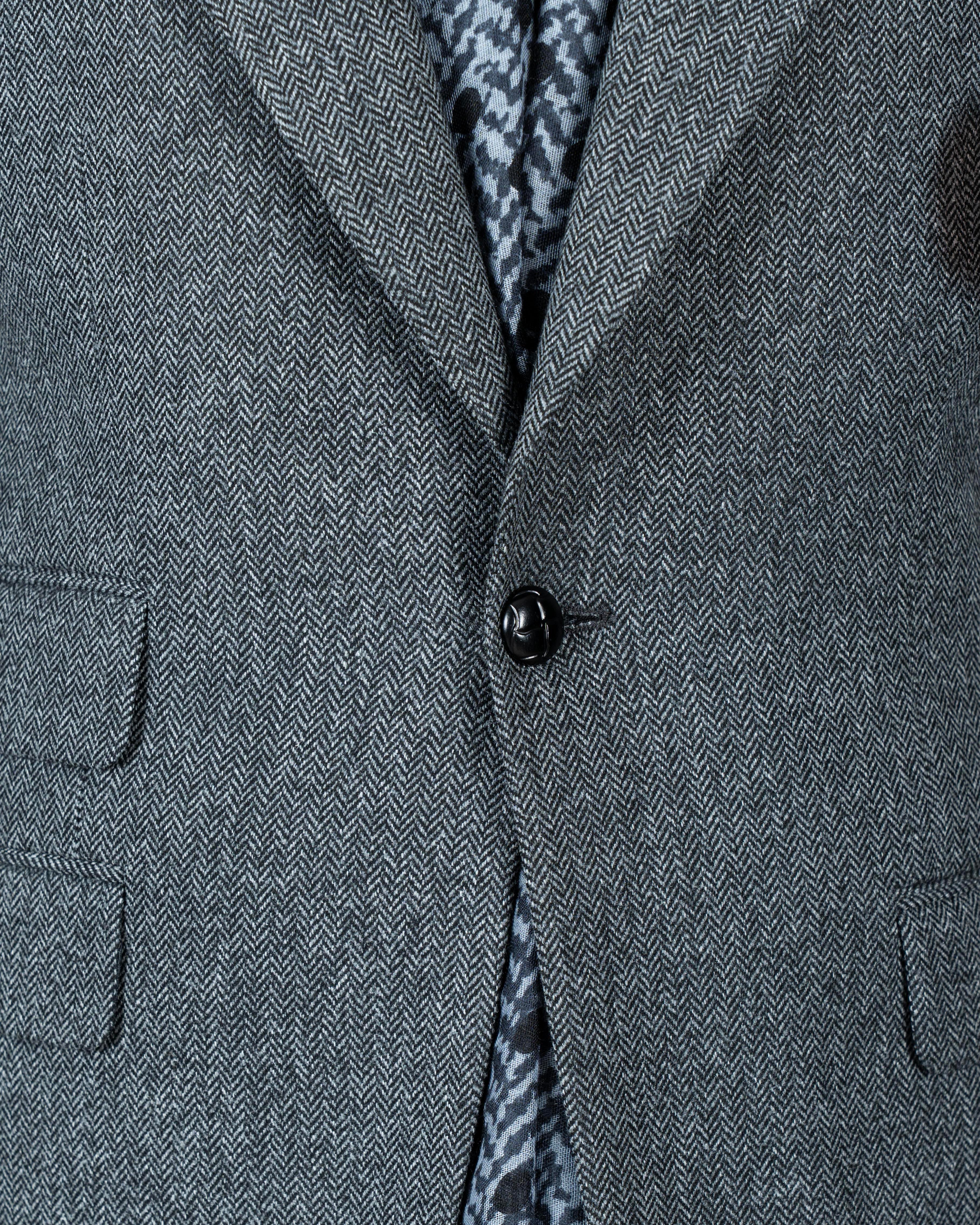 Italian style slim fit herringbone pattern men's jacket anthracite T13052