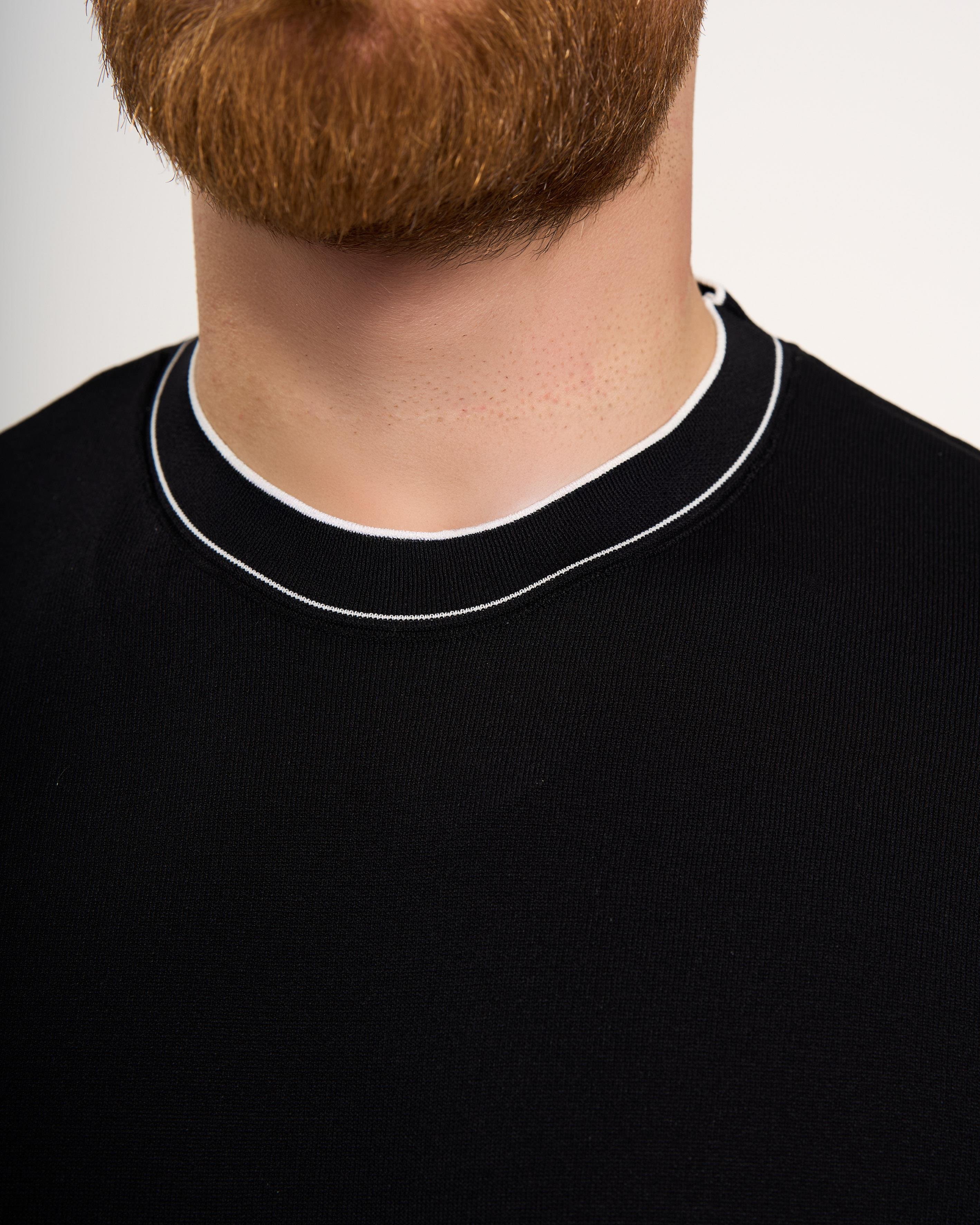 İtalyan stil slim fit bisiklet yaka triko siyah T13784