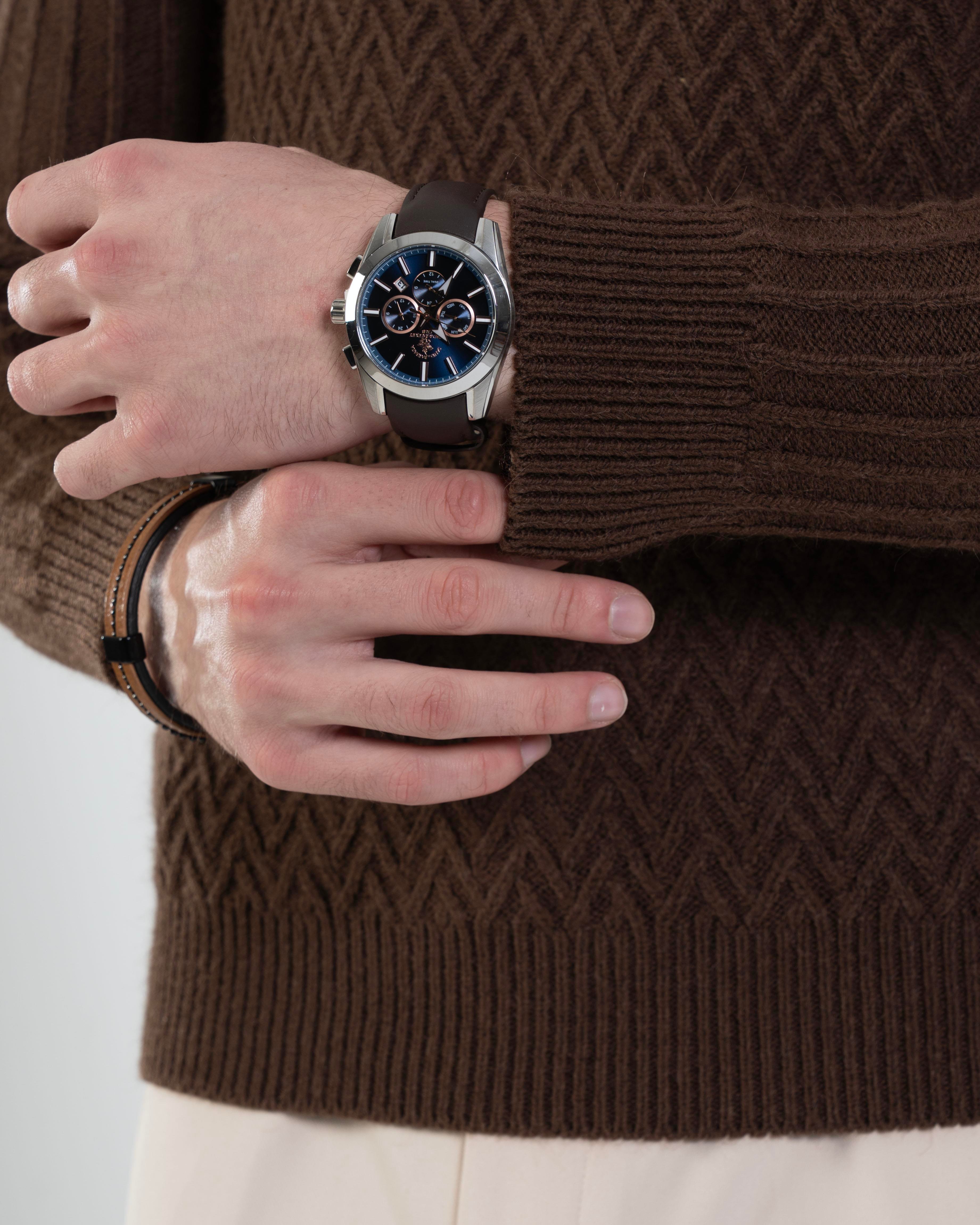 İtalyan stil slim fit boğazlı triko erkek kazak kahverengi T10610