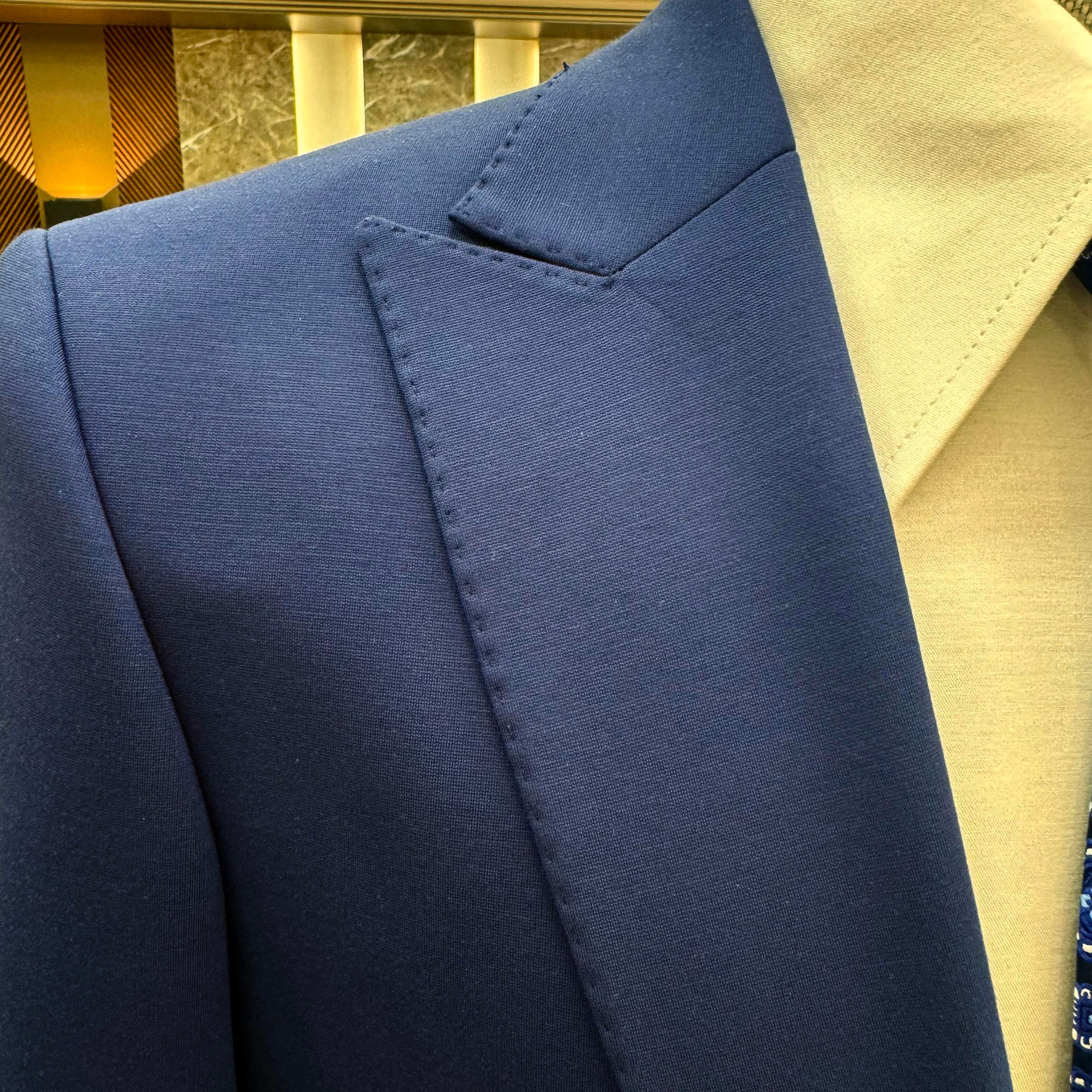 İtalyan stil slim fit ceket pantolon takım elbise saks T9693