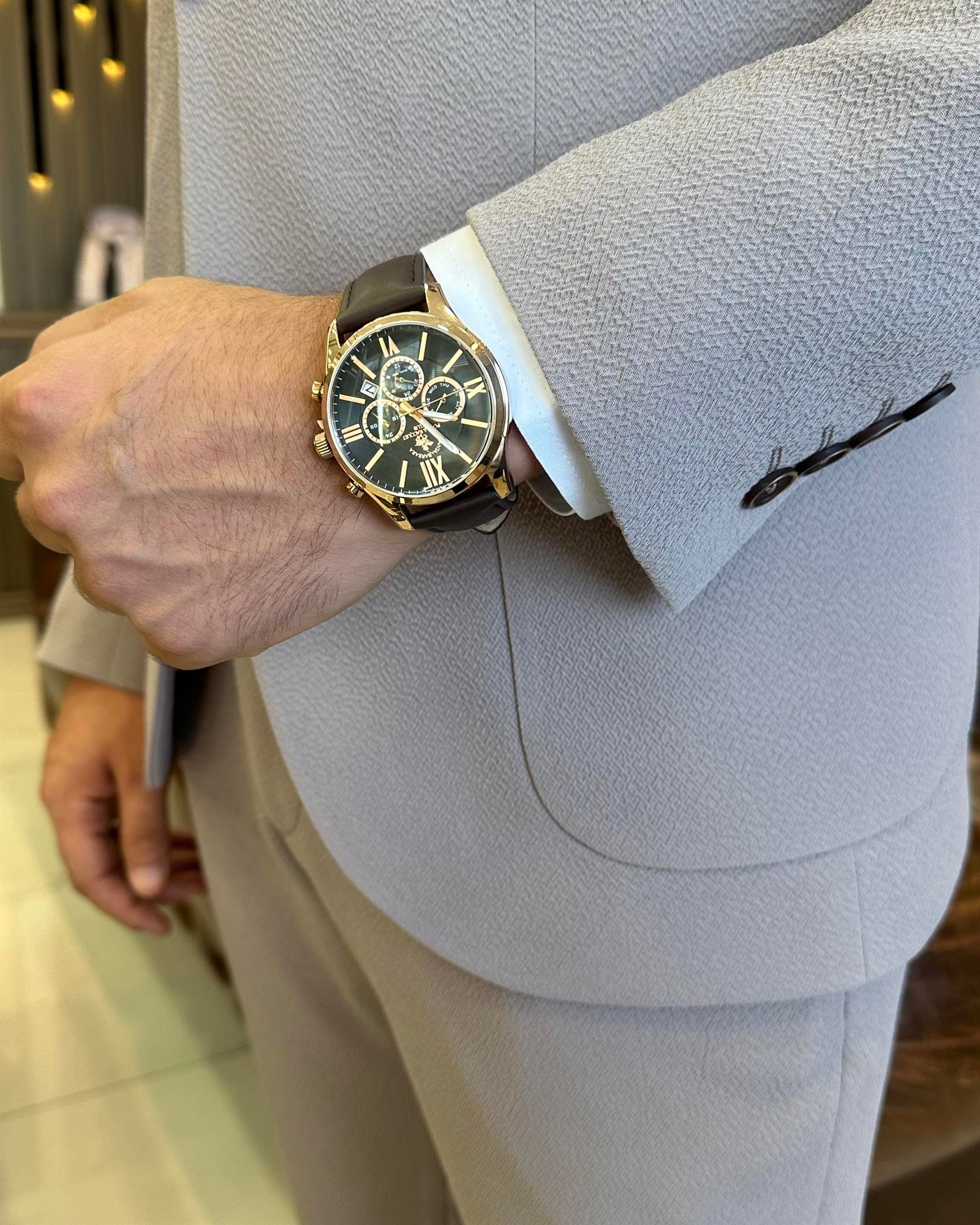 İtalyan stil slim fit  ceket pantolon takım elbise vizon T10004