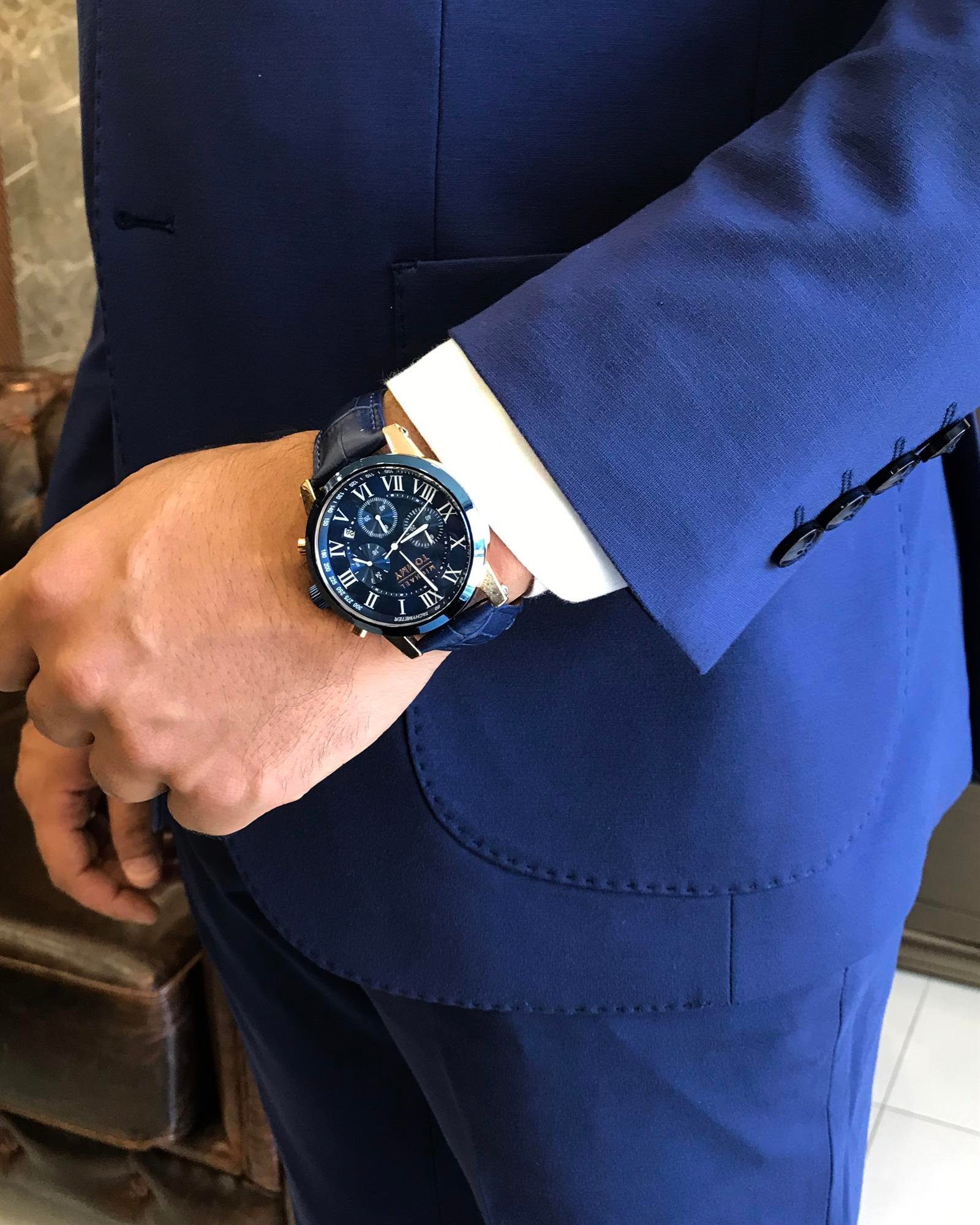 Italian style slim fit jacket pant suit saks T9693