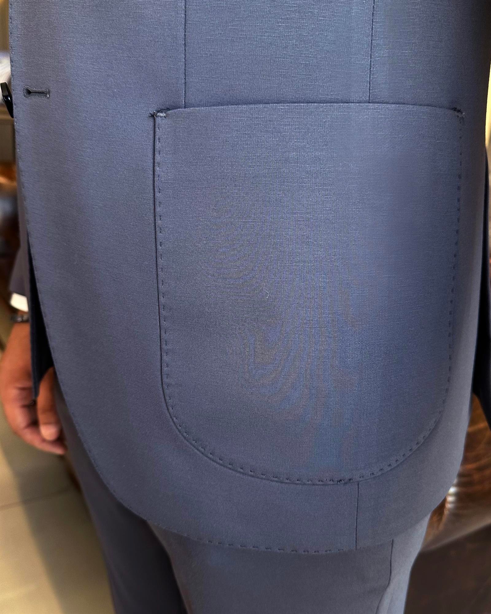 İtalyan stil slim fit ceket pantolon takım elbise antrasit T9687