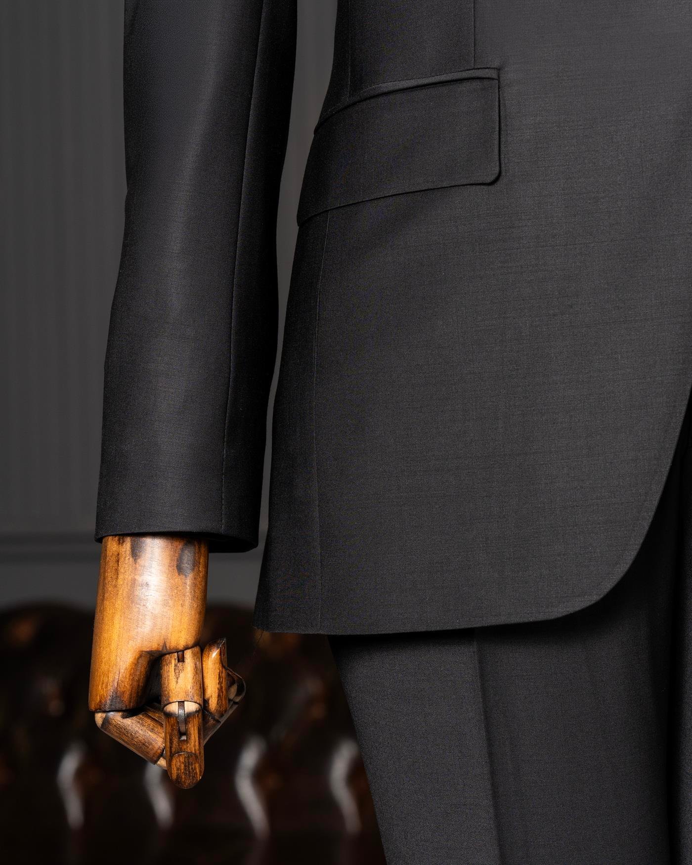 İtalyan stil slim fit ceket pantolon takım elbise siyah T14166