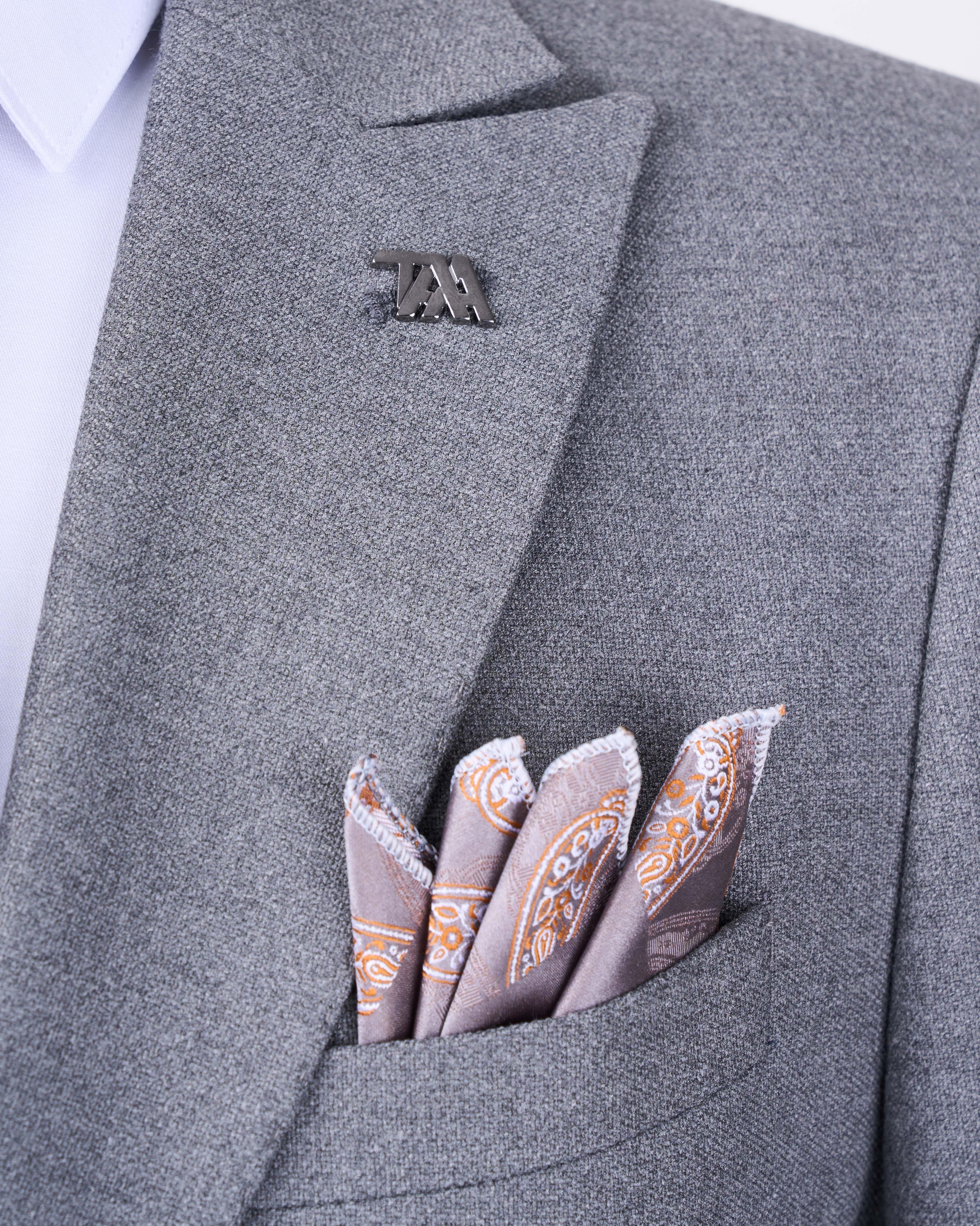 Italian style slim fit jacket vest trouser suit anthracite T11486