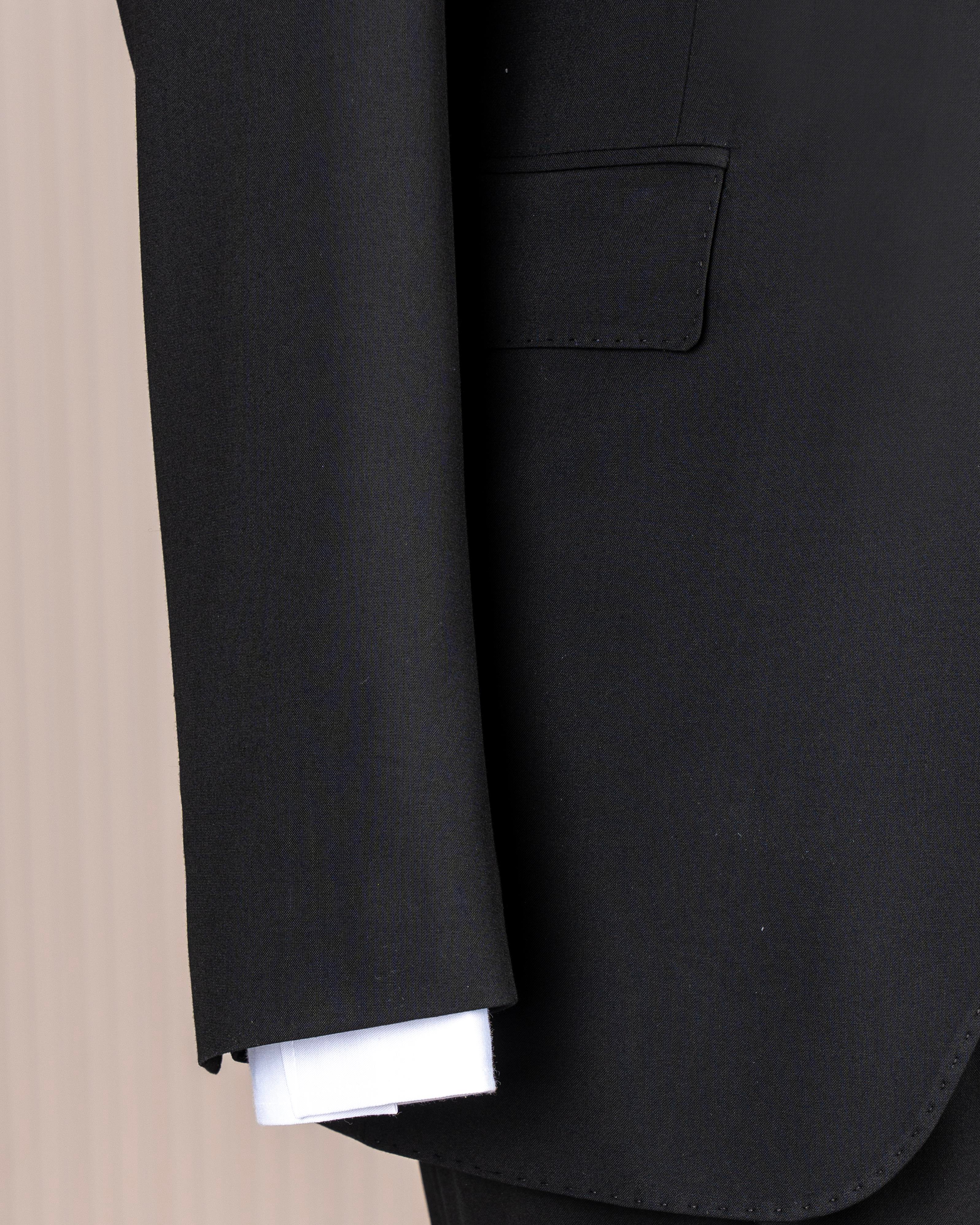 İtalyan stil slim fit ceket yelek pantolon takım elbise siyah T14311
