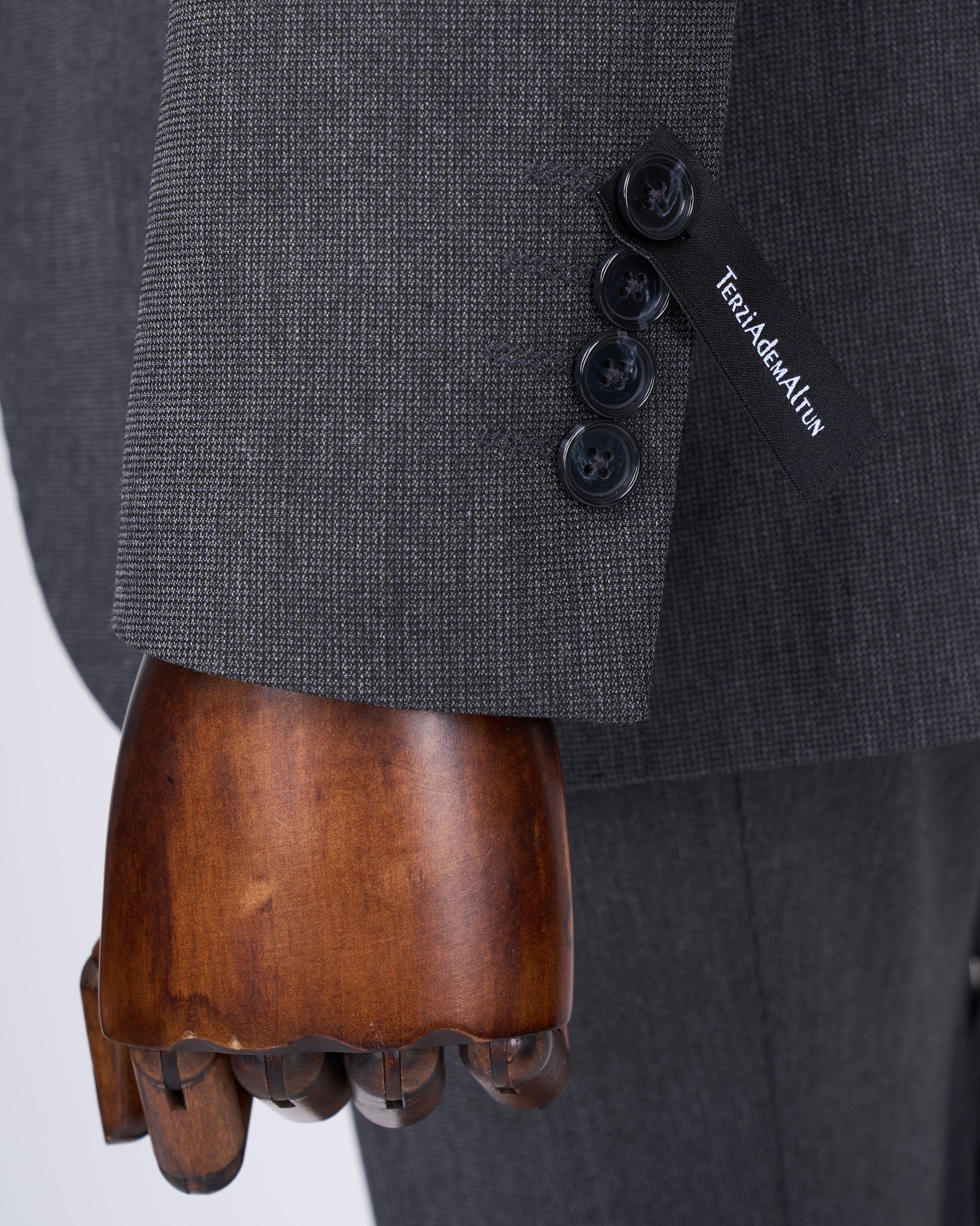 Italian style slim fit jacket vest trouser suit anthracite T11396
