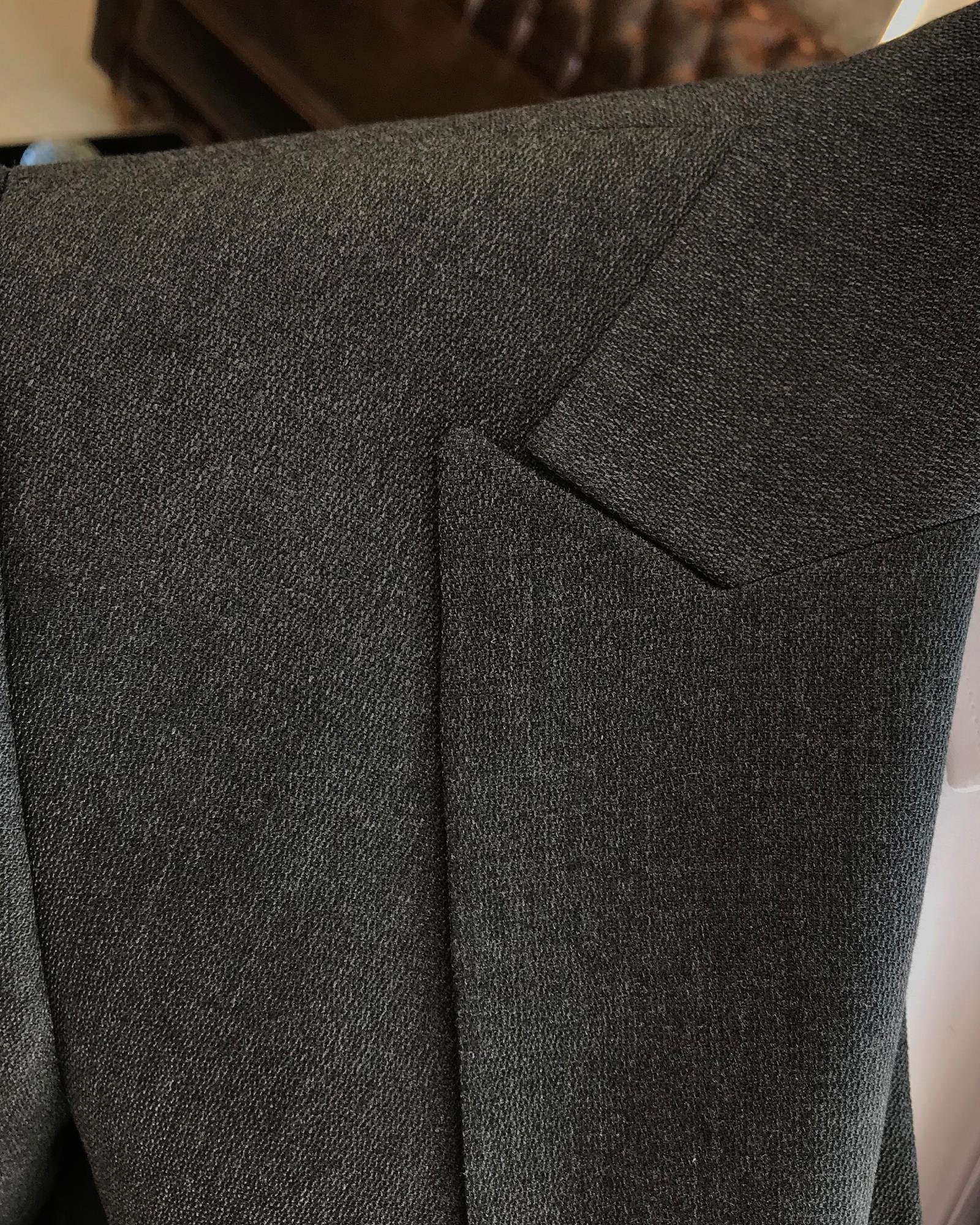 Italian style slim fit jacket vest pant suit anthracite T9092