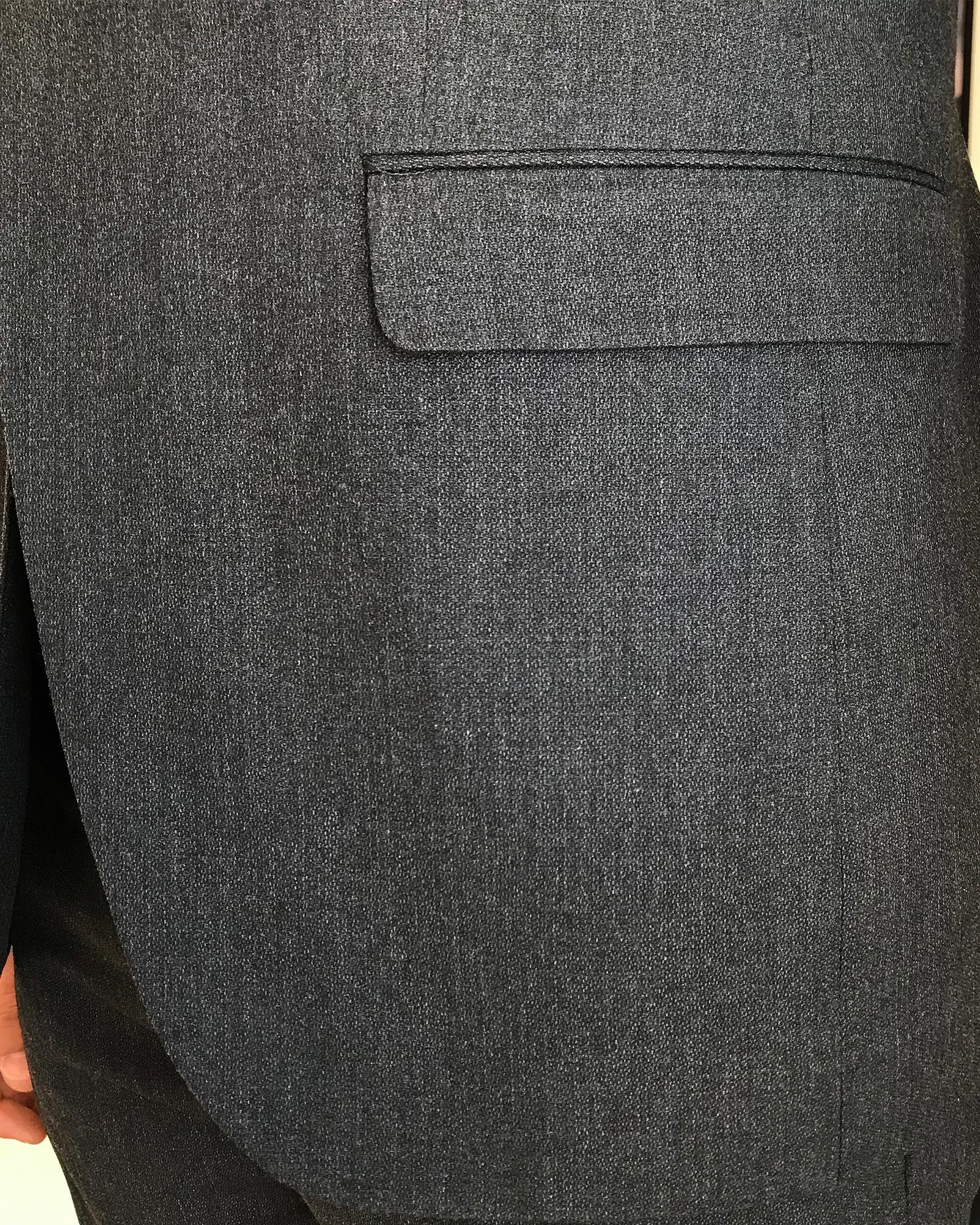Italian style slim fit jacket vest pant suit anthracite T9092
