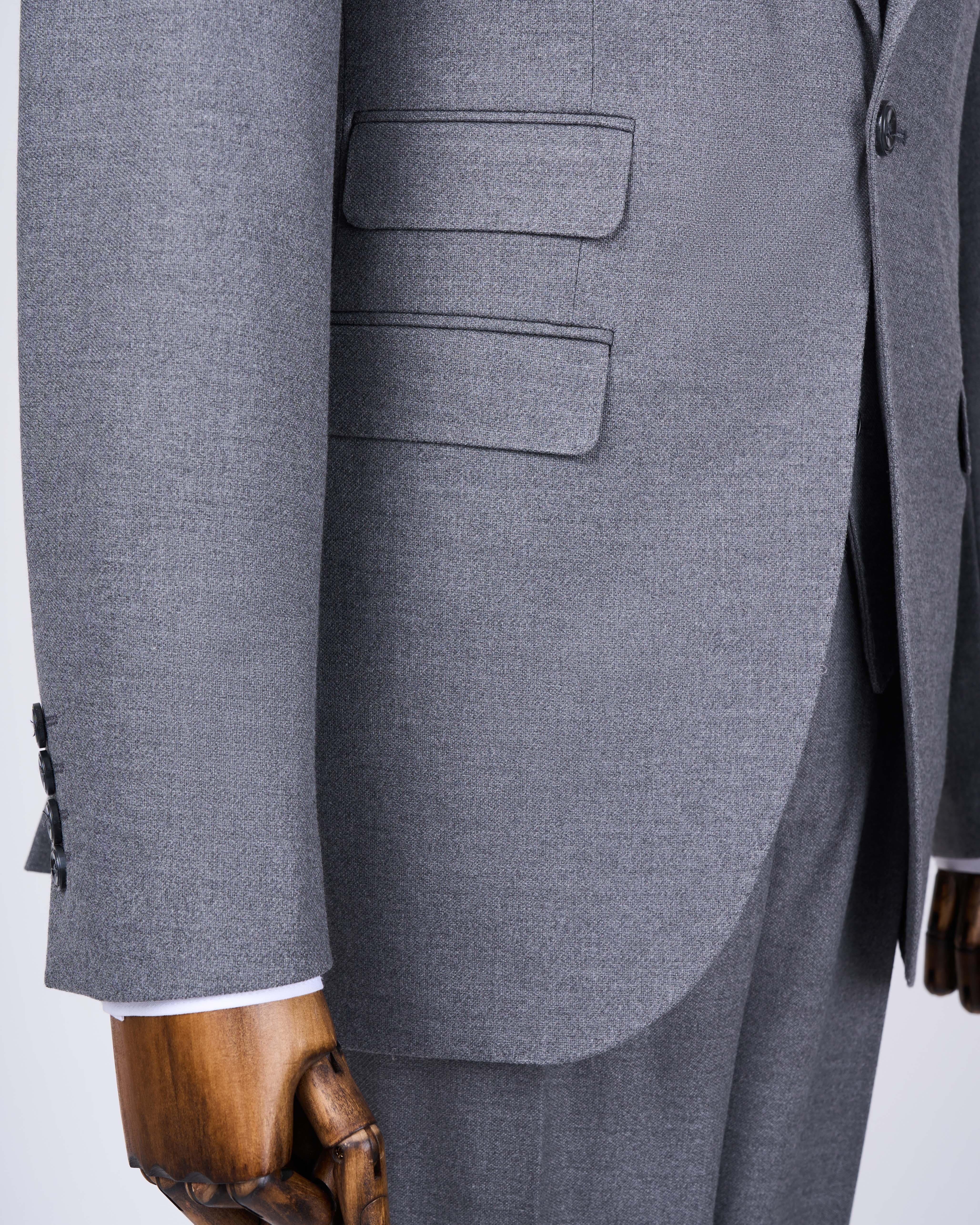 Italian style slim fit jacket vest trouser suit anthracite T11486