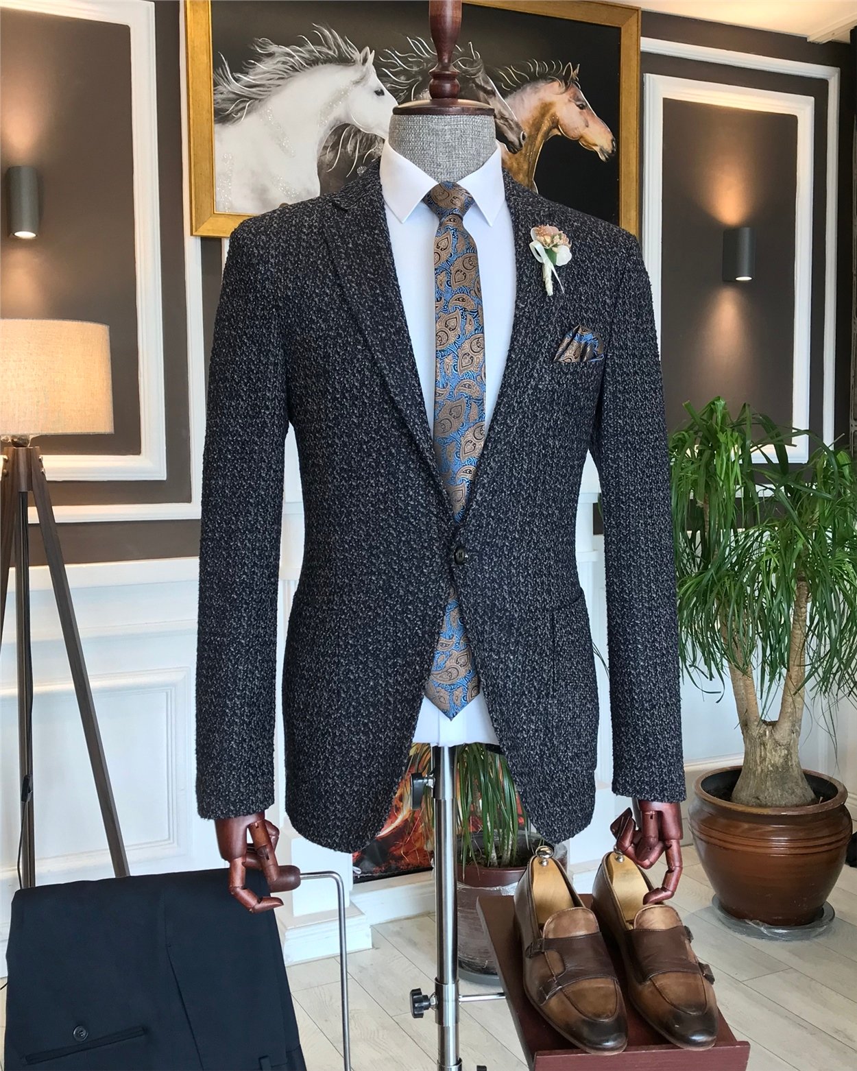 İtalyan stil slim fit erkek blazer tek ceket çok renkli T6295