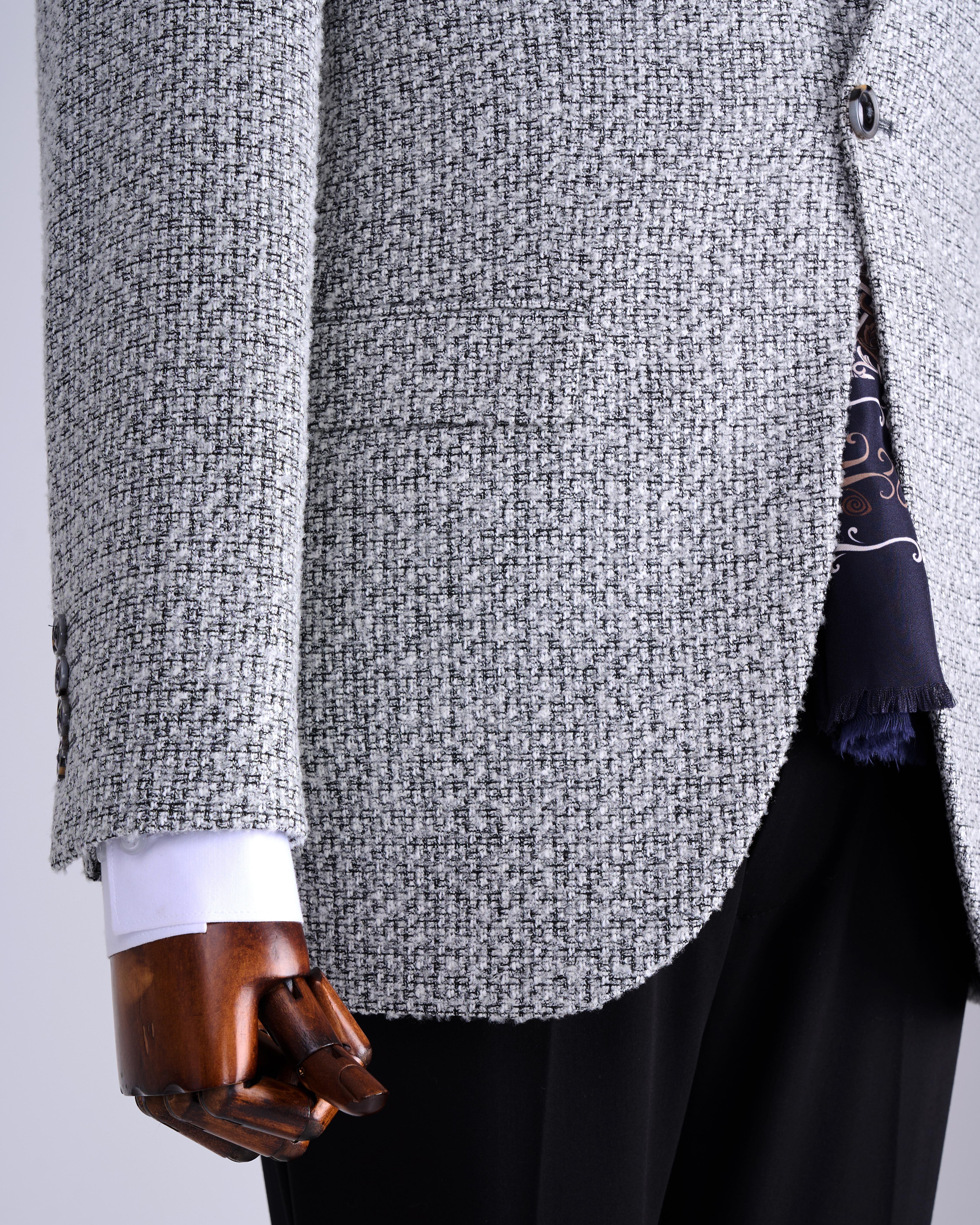 İtalyan stil slim fit erkek ceket gri T13435