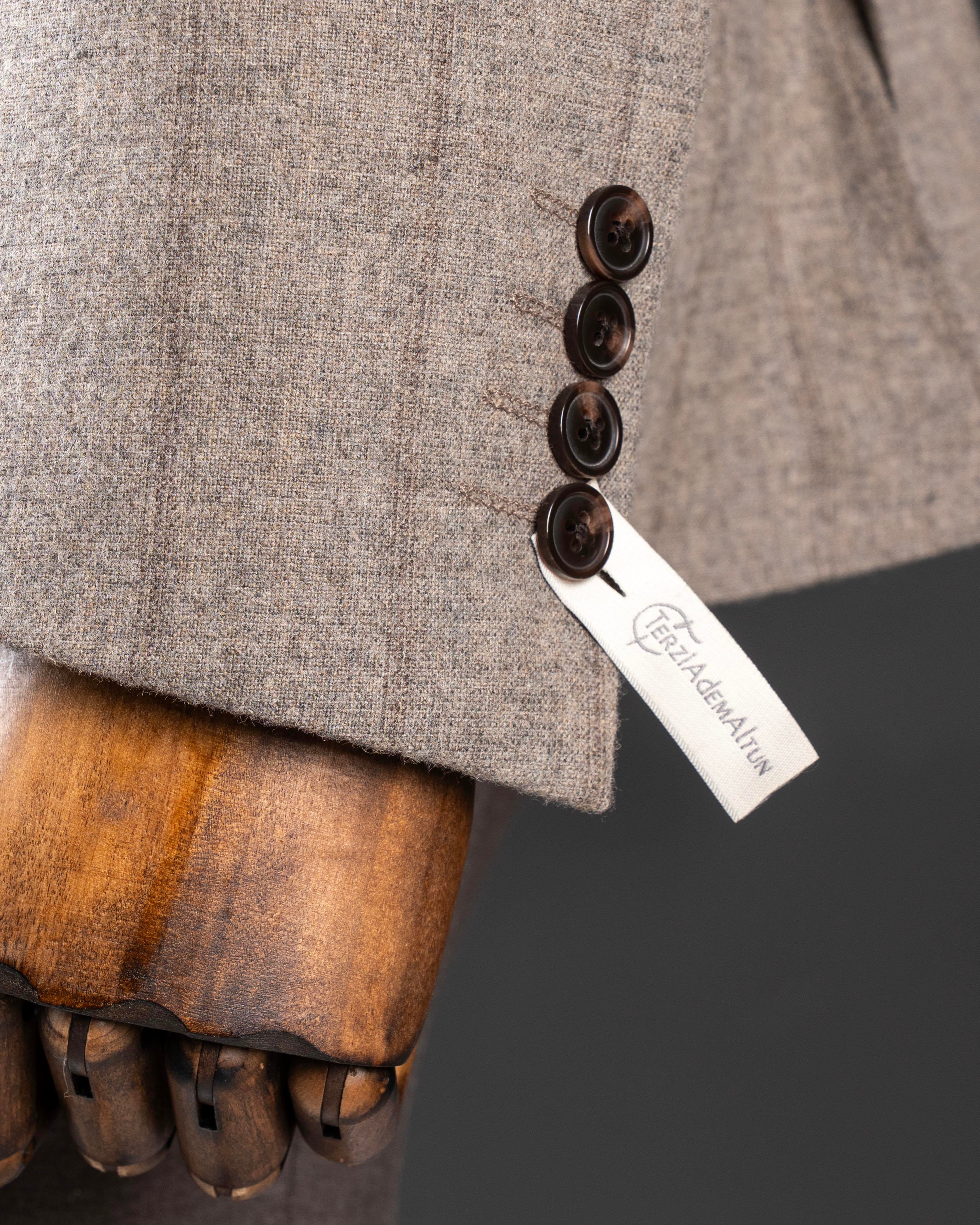 İtalyan stil slim fit erkek ceket pantolon takım elbise bej T14655