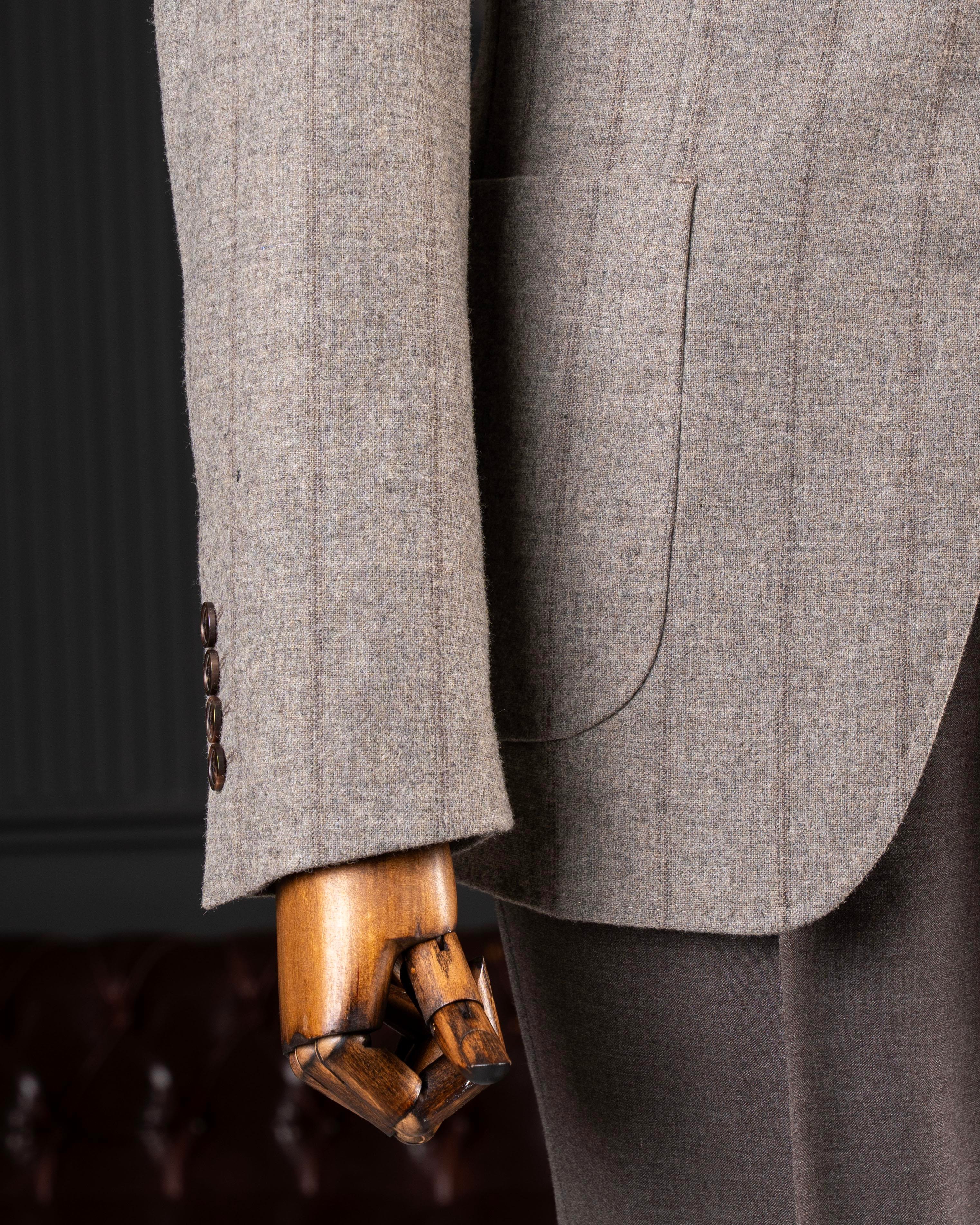 İtalyan stil slim fit erkek ceket pantolon takım elbise bej T14655