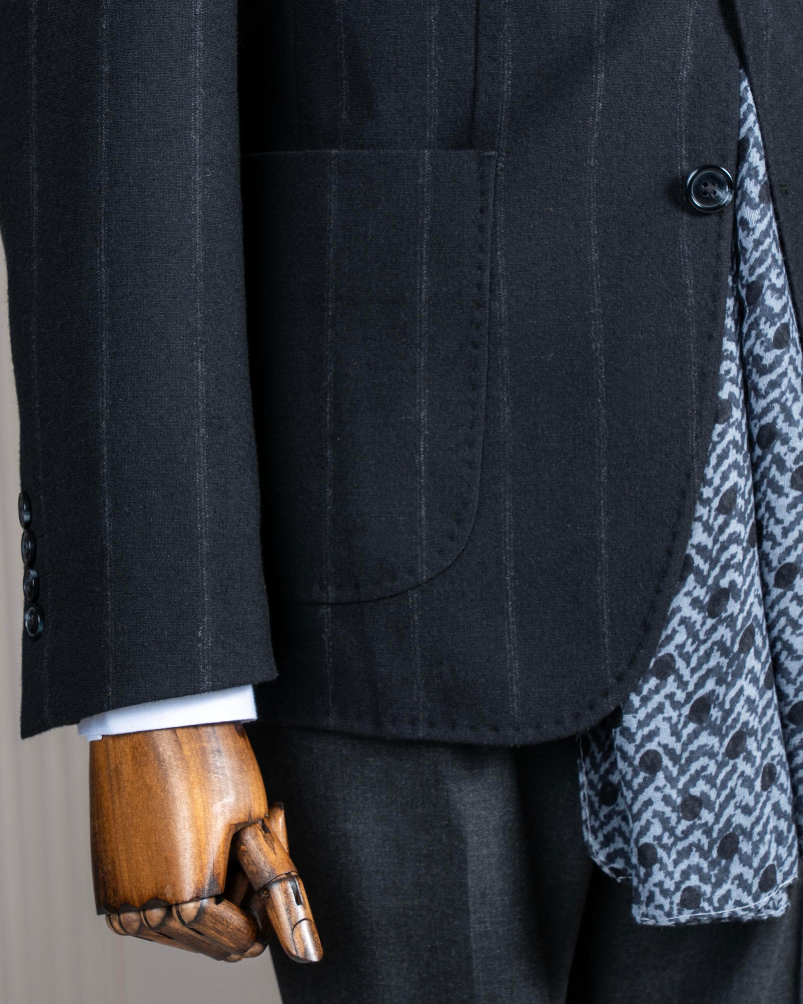 İtalyan stil slim fit erkek ceket pantolon takım elbise siyah T14653