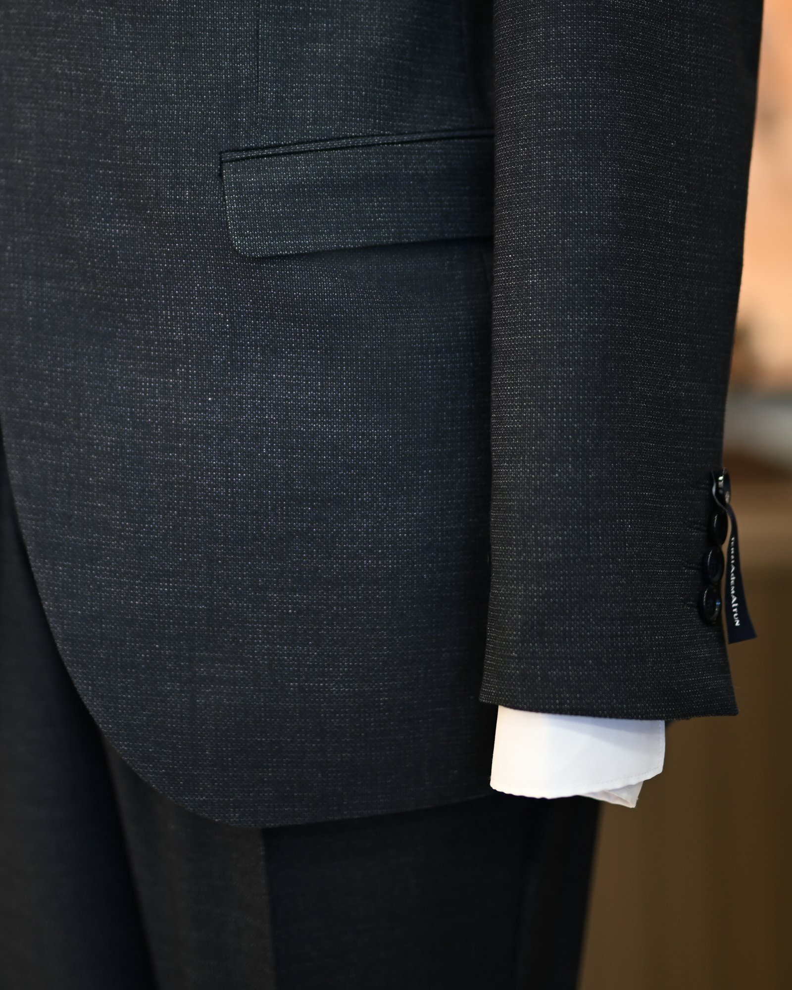 Italian style slim fit men's jacket vest trouser suit navy blue T11023