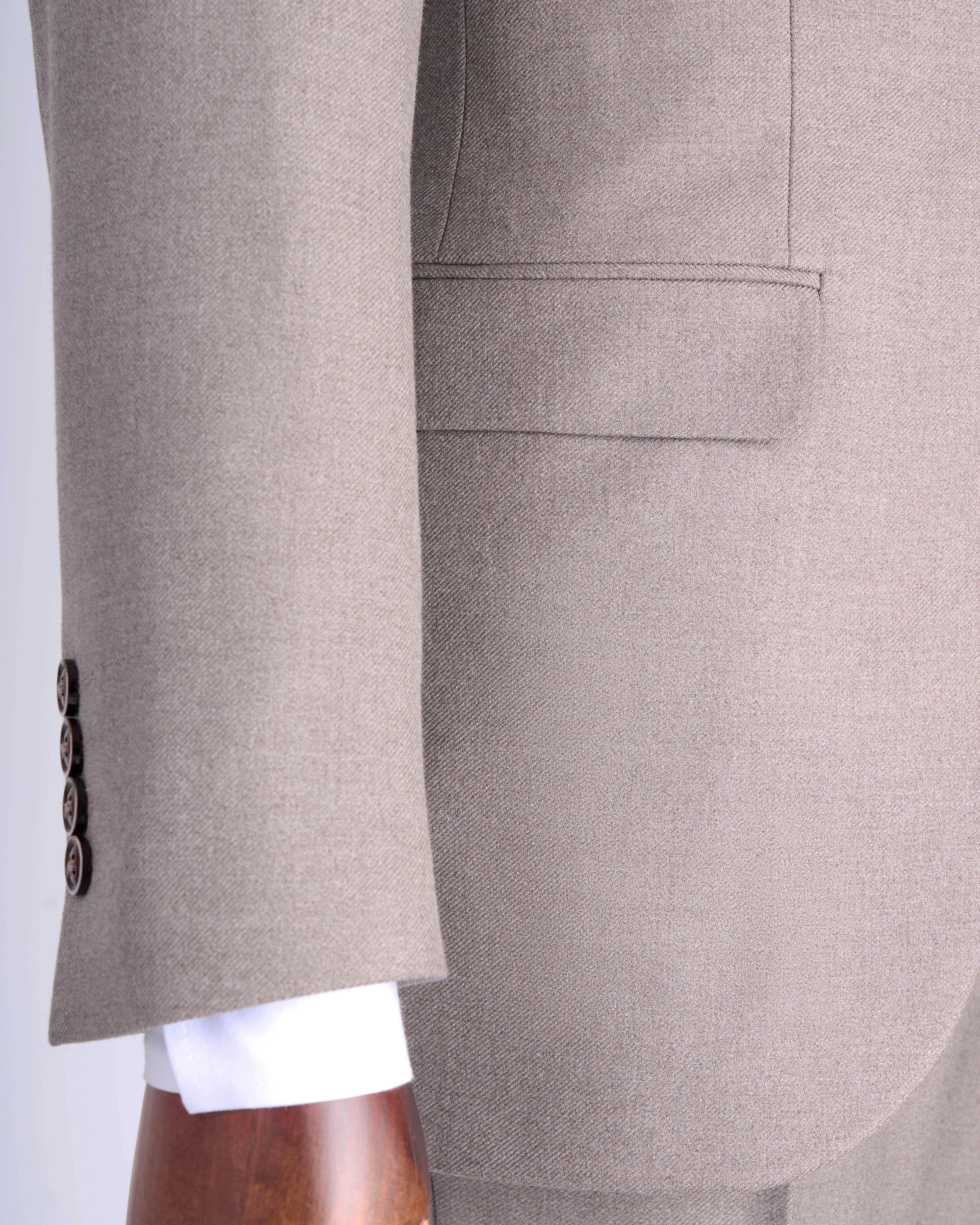 İtalyan stil slim fit erkek ceket yelek pantolon takım elbise vizon T13461