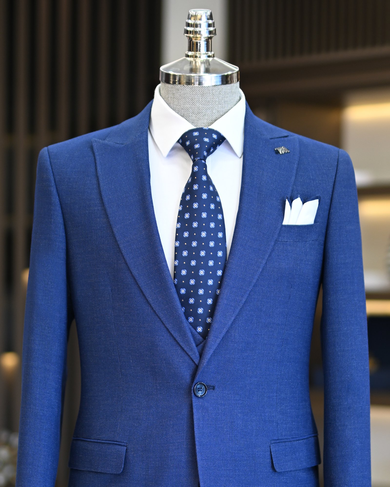 Italian style slim fit men's jacket vest trouser suit saks T11026