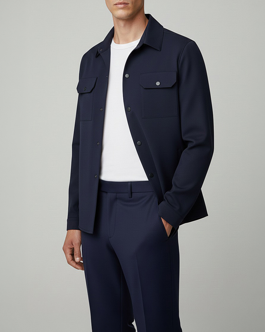 İtalyan stil slim fit erkek gömlek lacivert T12923