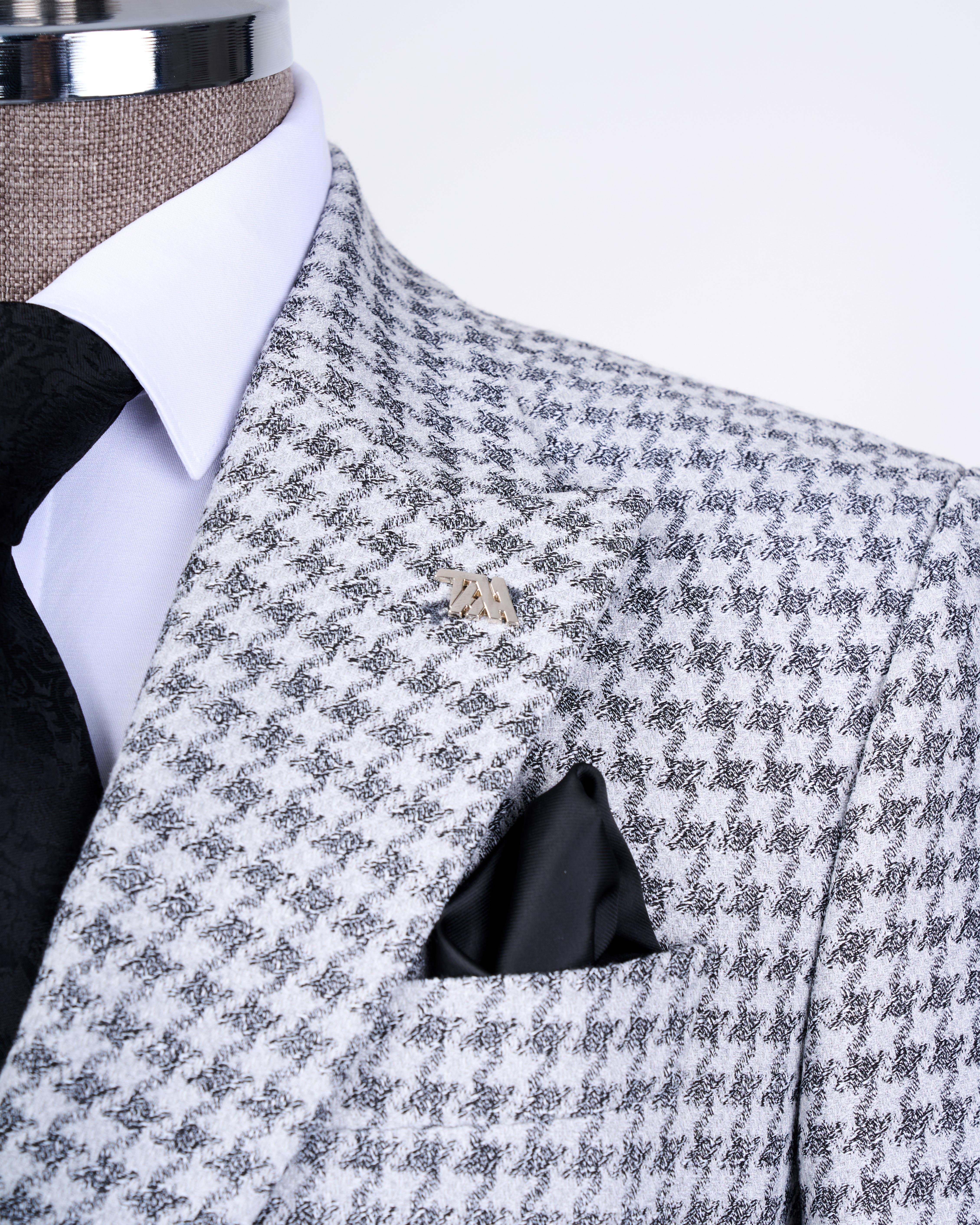 Italian style slim fit men's combination jacket pants suit gray T13081