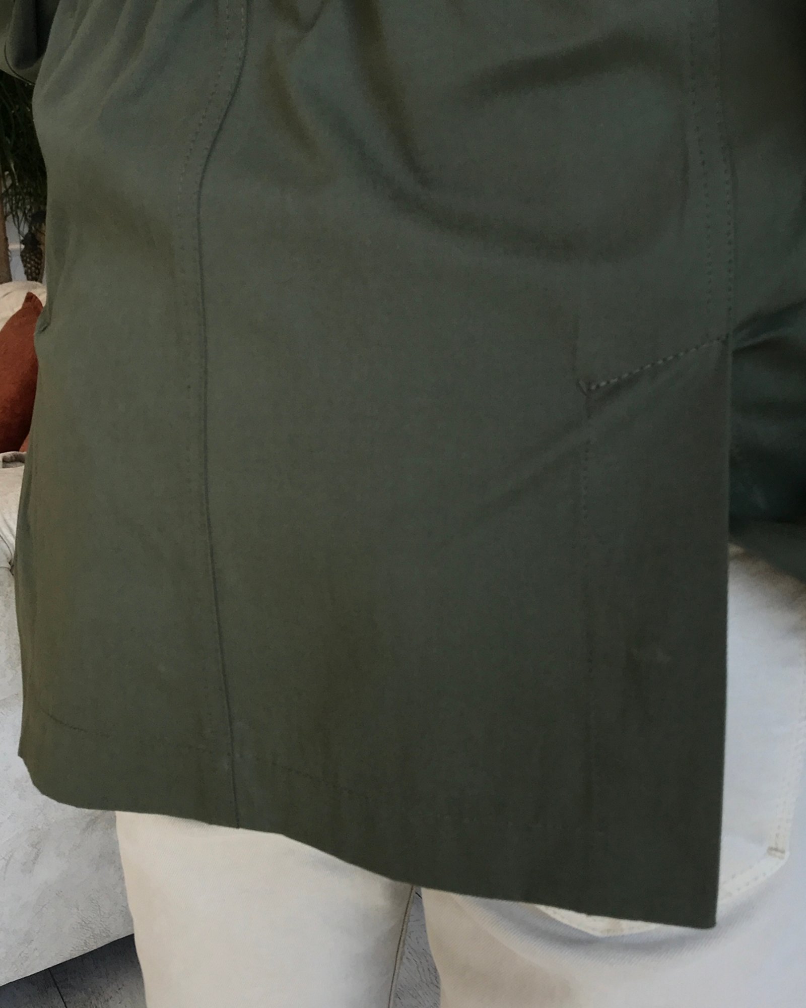 İtalyan stil slim fit erkek  mevsimlik safari ceket Haki T5442