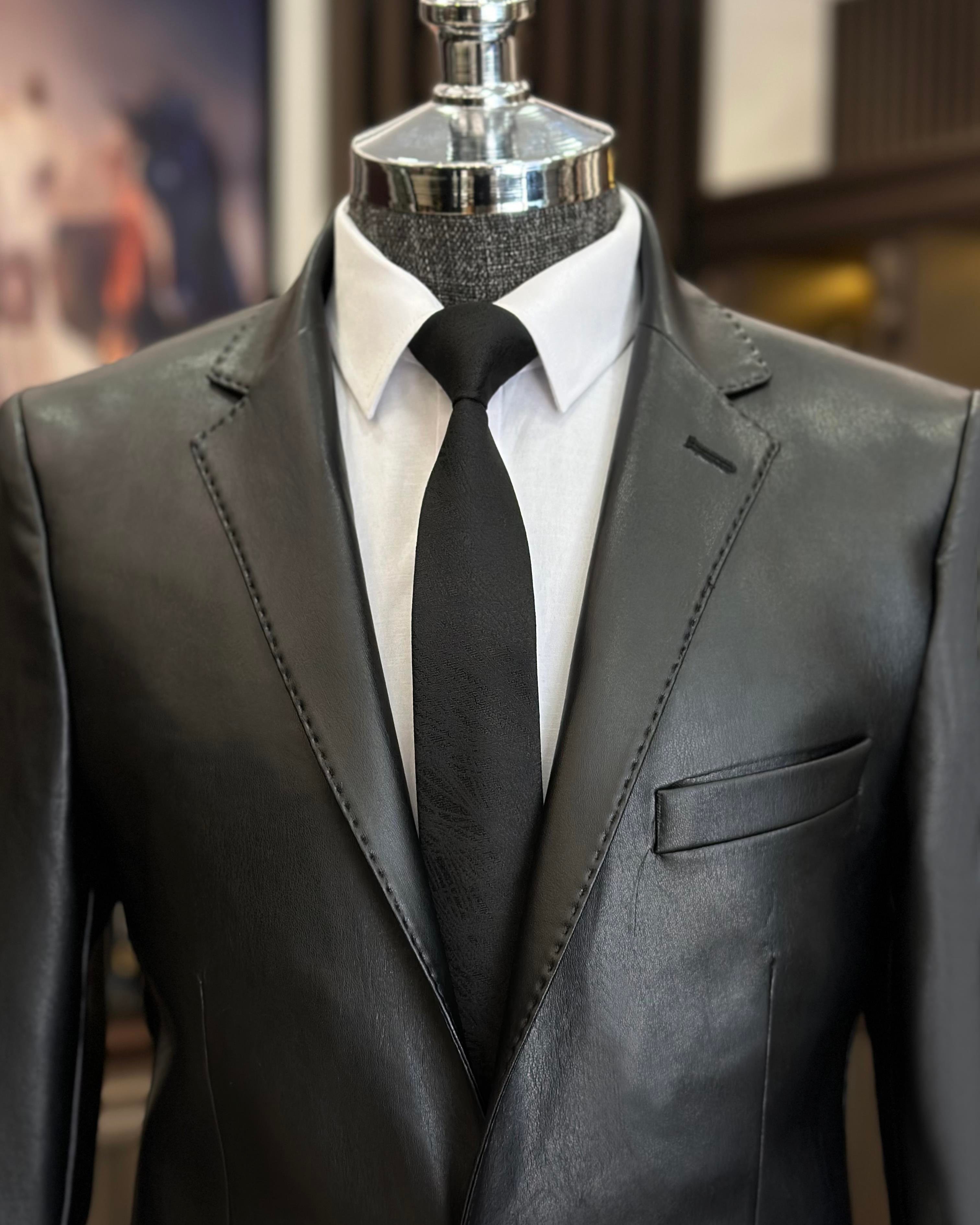 İtalyan stil slim fit erkek mono yaka suni dei ceket T10846