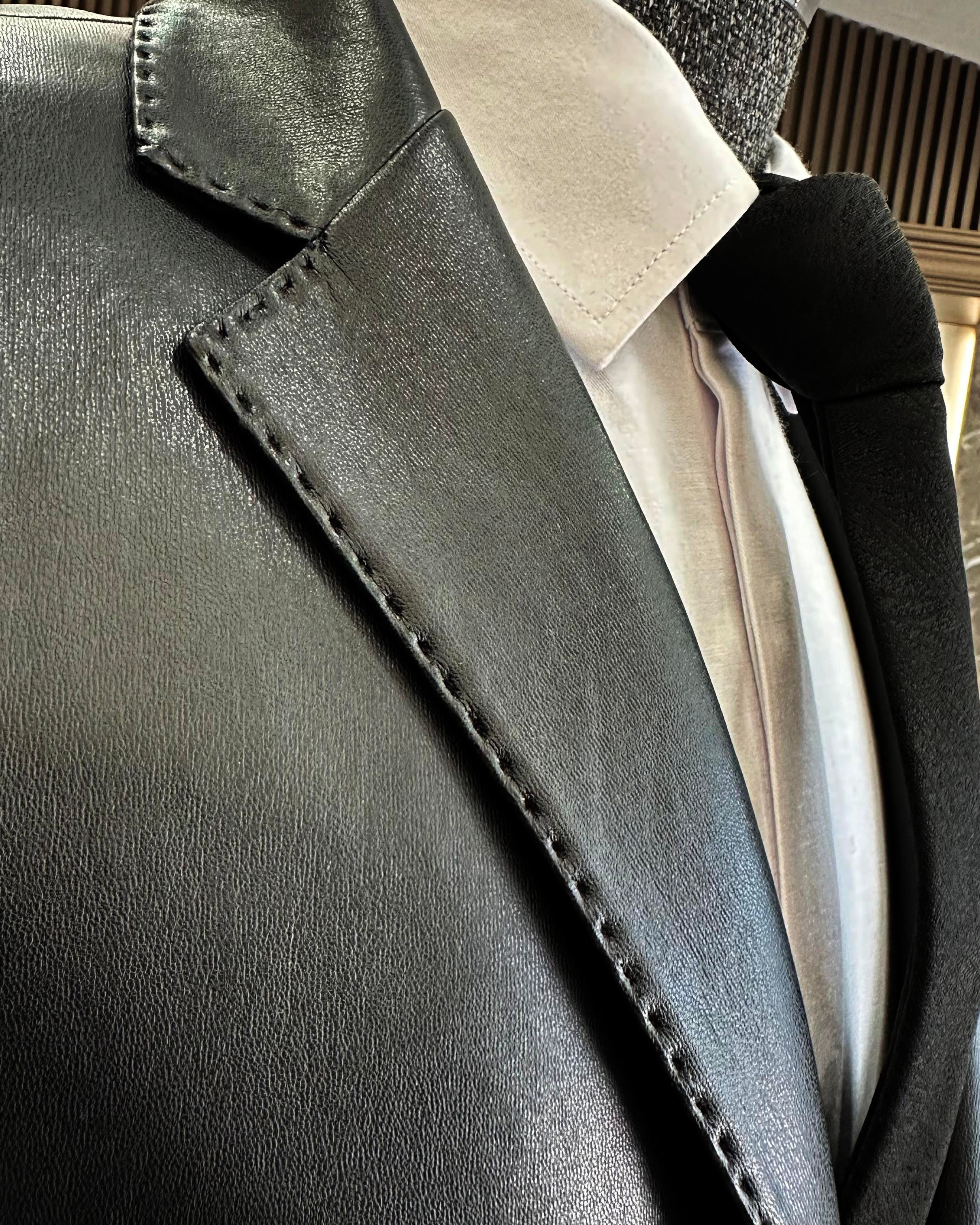 İtalyan stil slim fit erkek mono yaka suni dei ceket T10846