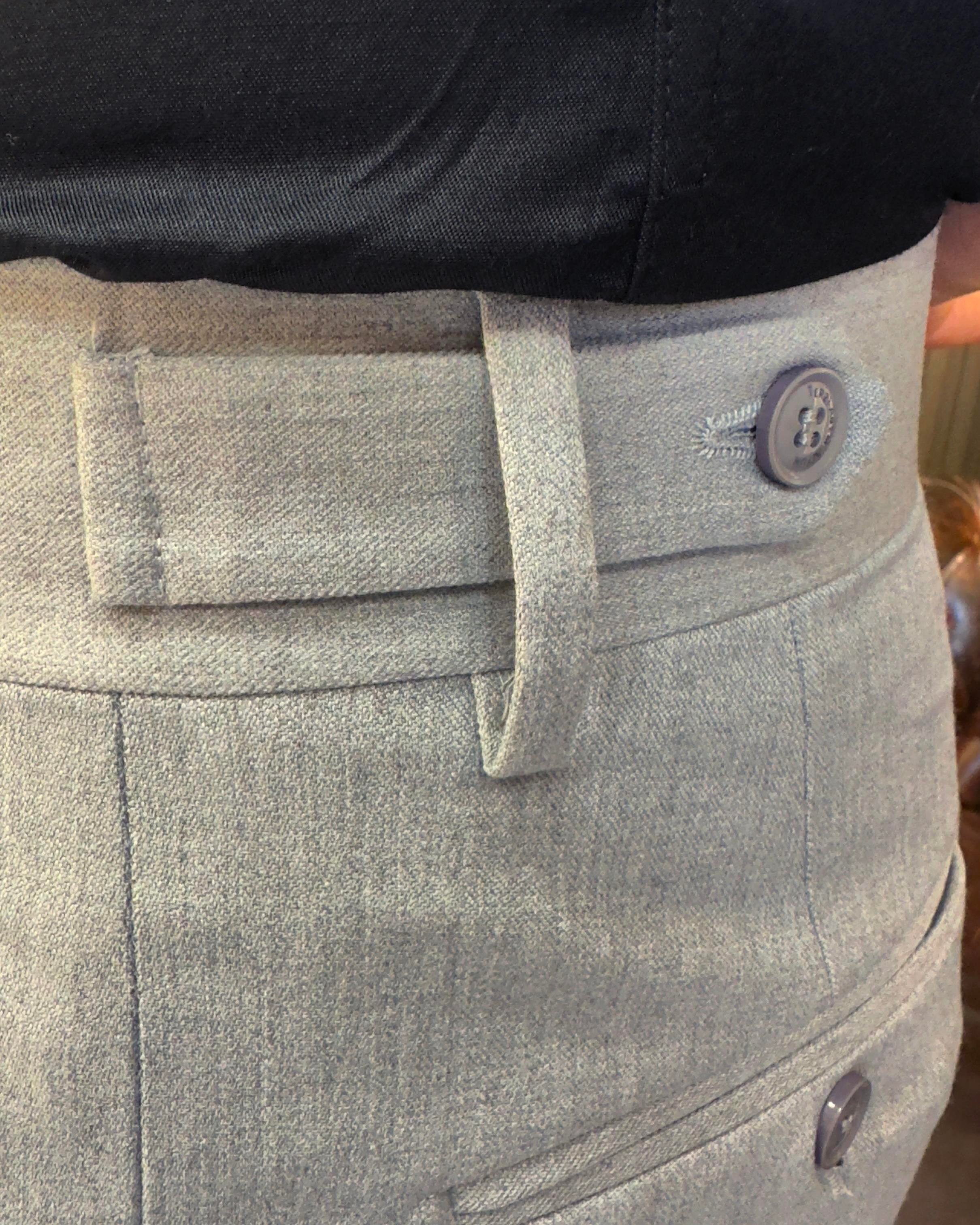 İtalyan stil slim fit erkek pileli kumaş pantolon Gri T5286