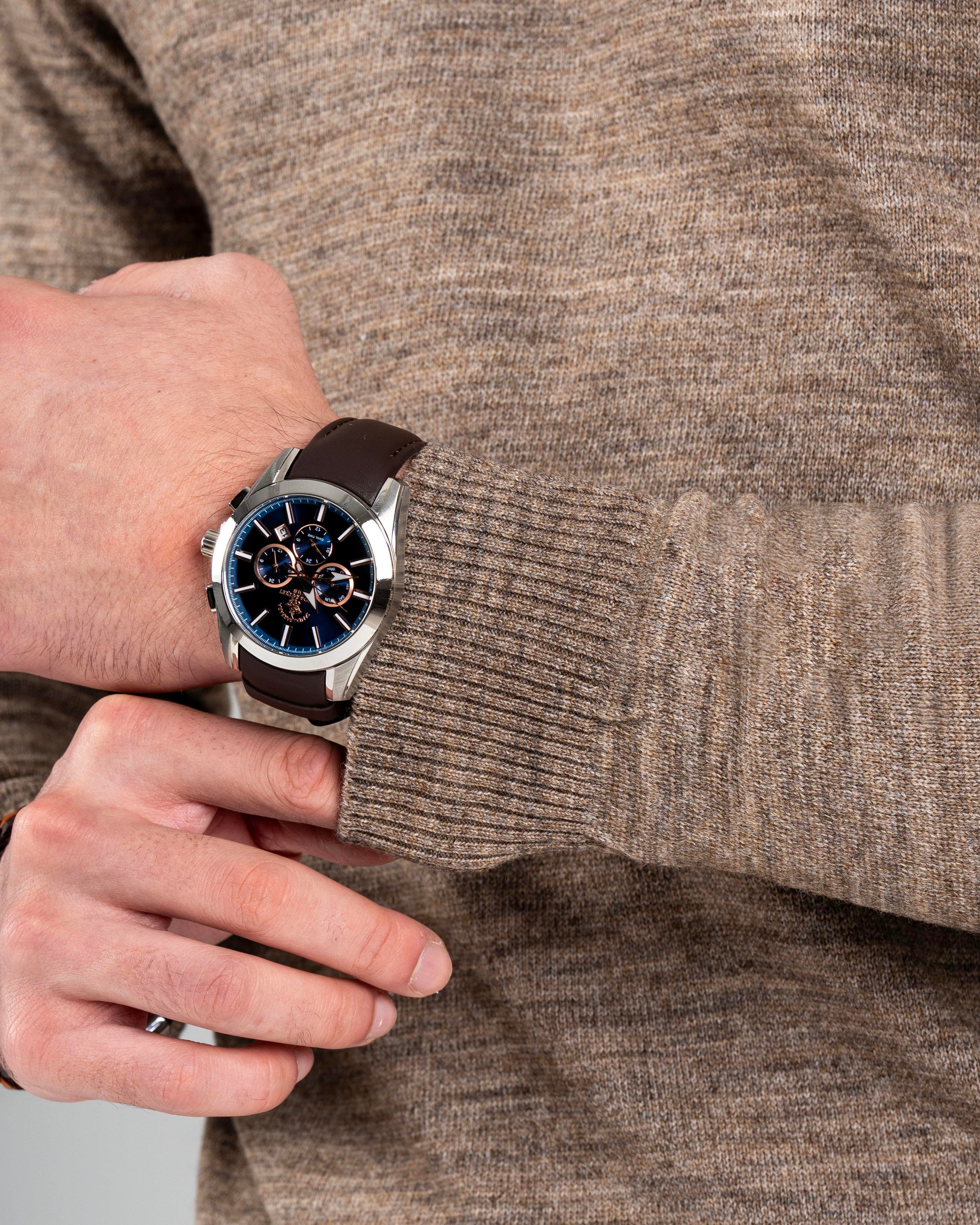 İtalyan stil slim fit erkek yarım boğazlı triko kazak kahverengi T13112