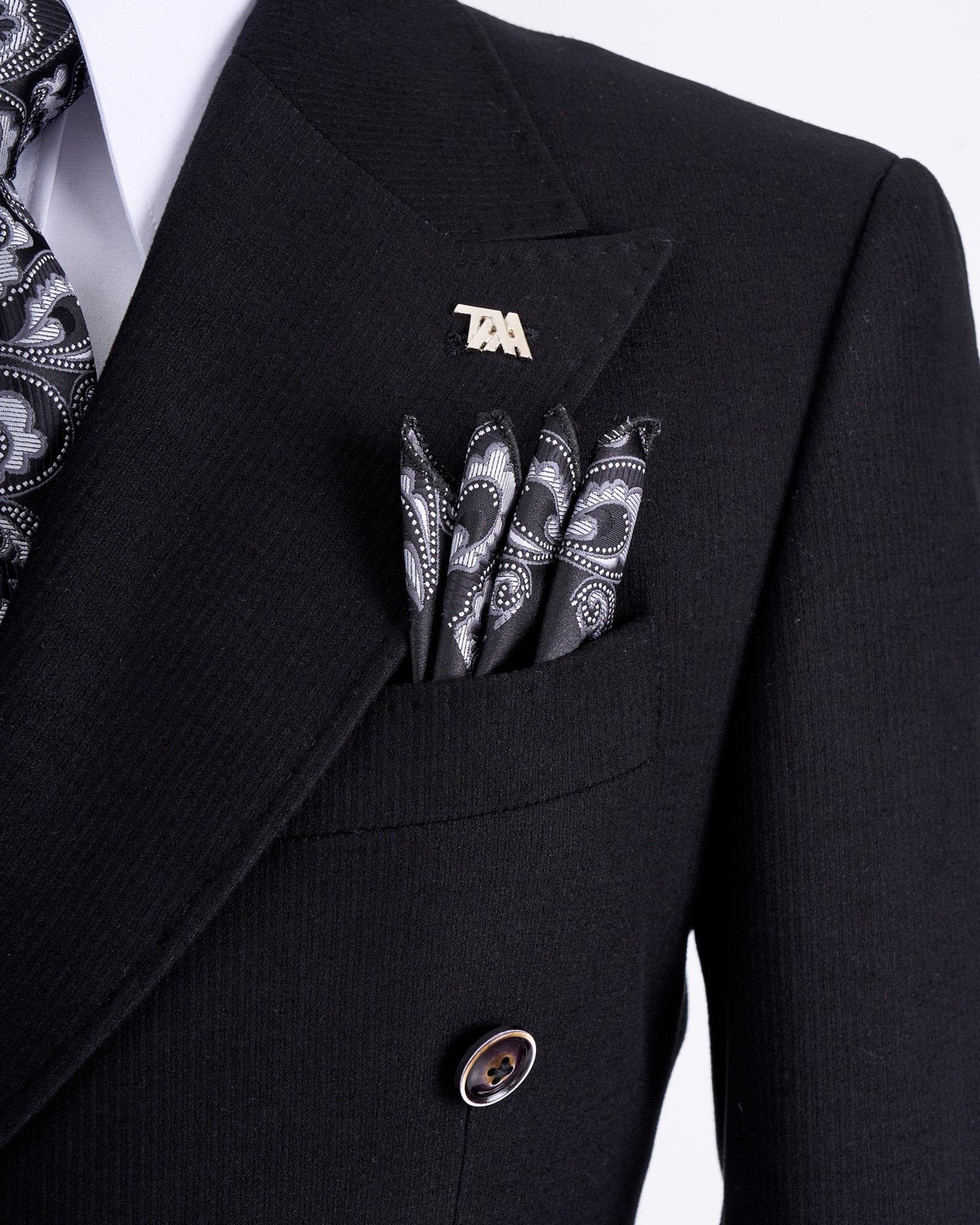 İtalyan stil slim fit kadife erkek tek ceket siyah T13181