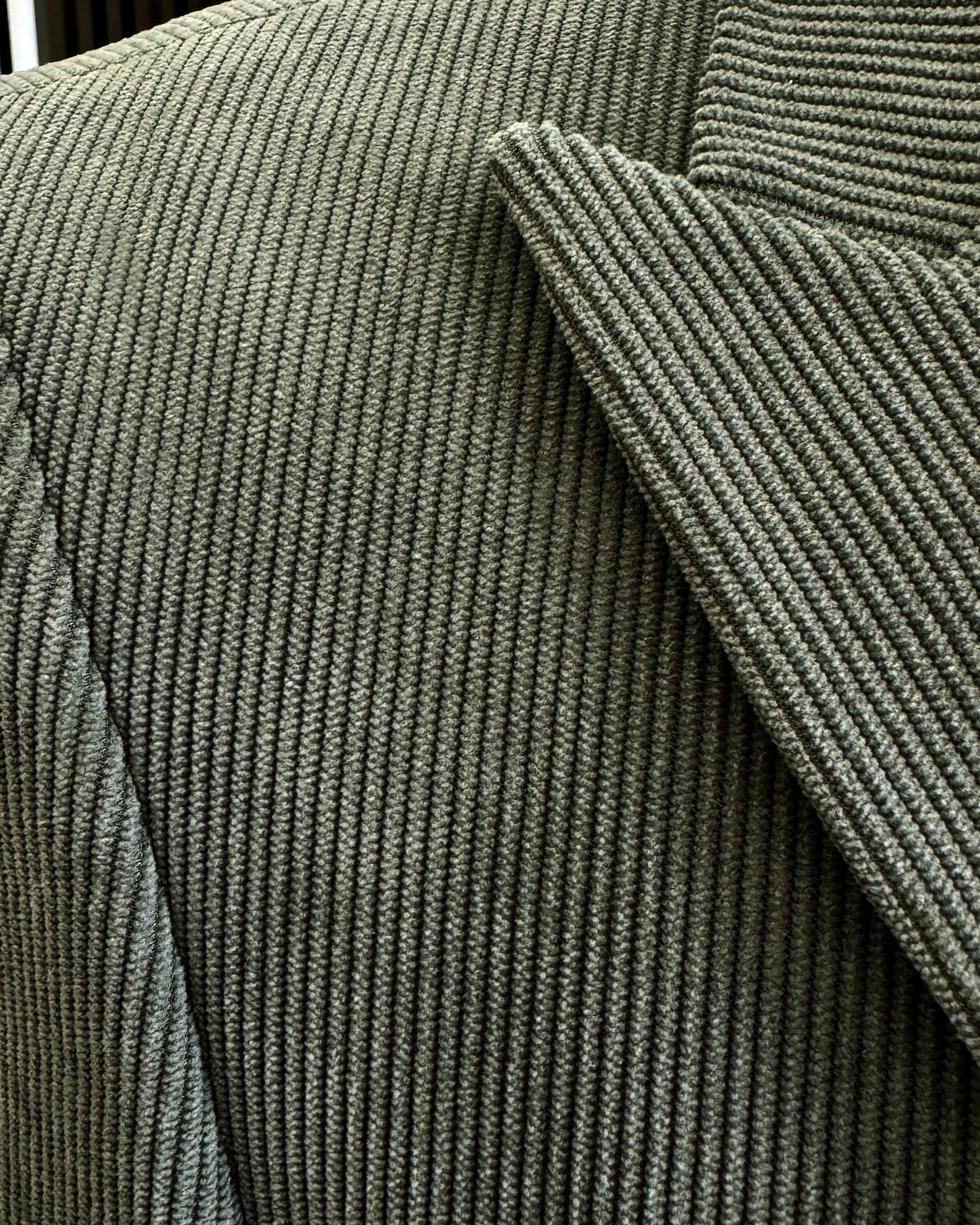 İtalyan stil slim fit kadife kruvaze tek ceket haki T13041