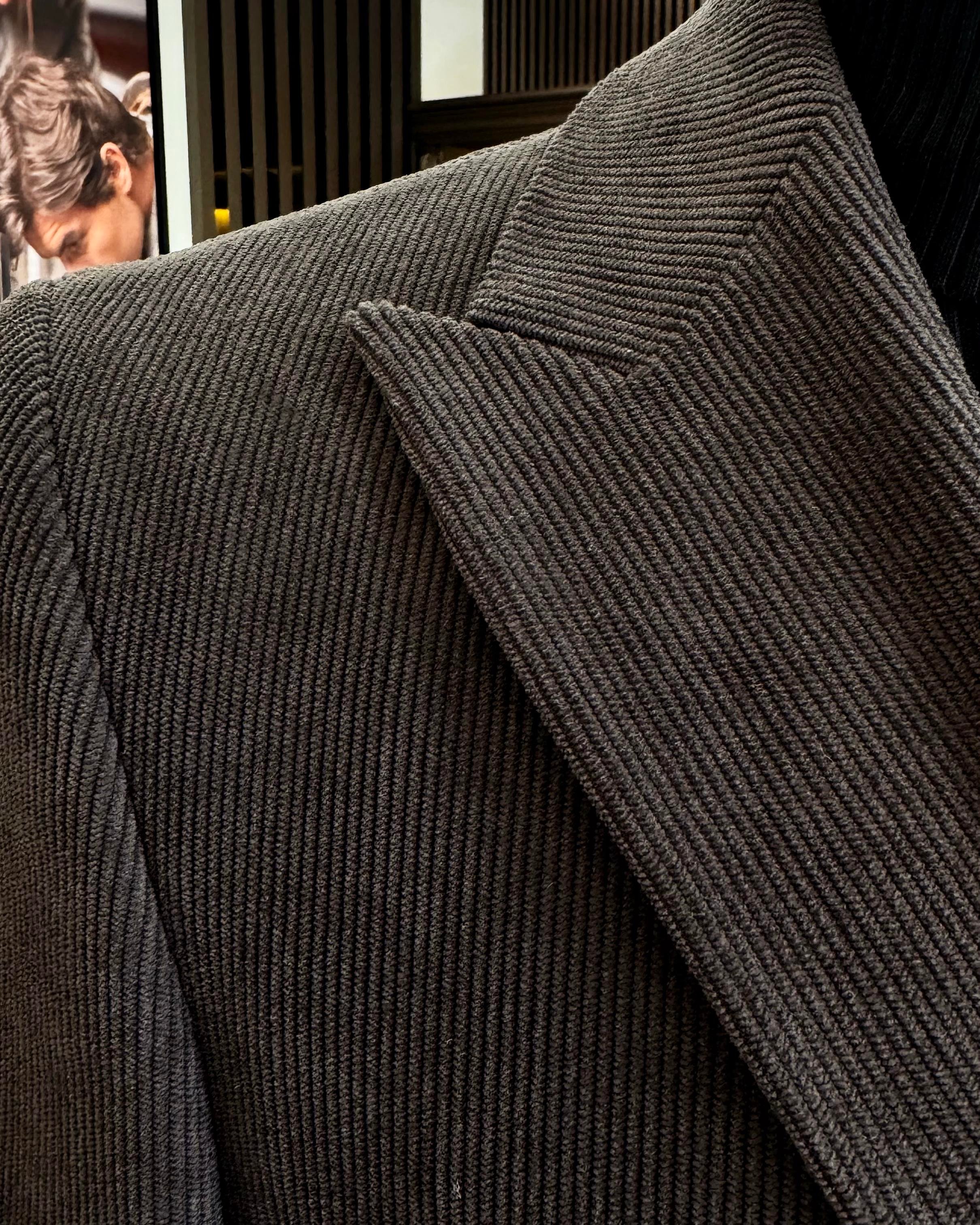 İtalyan stil slim fit kadife kruvaze tek ceket kahverengi T13038