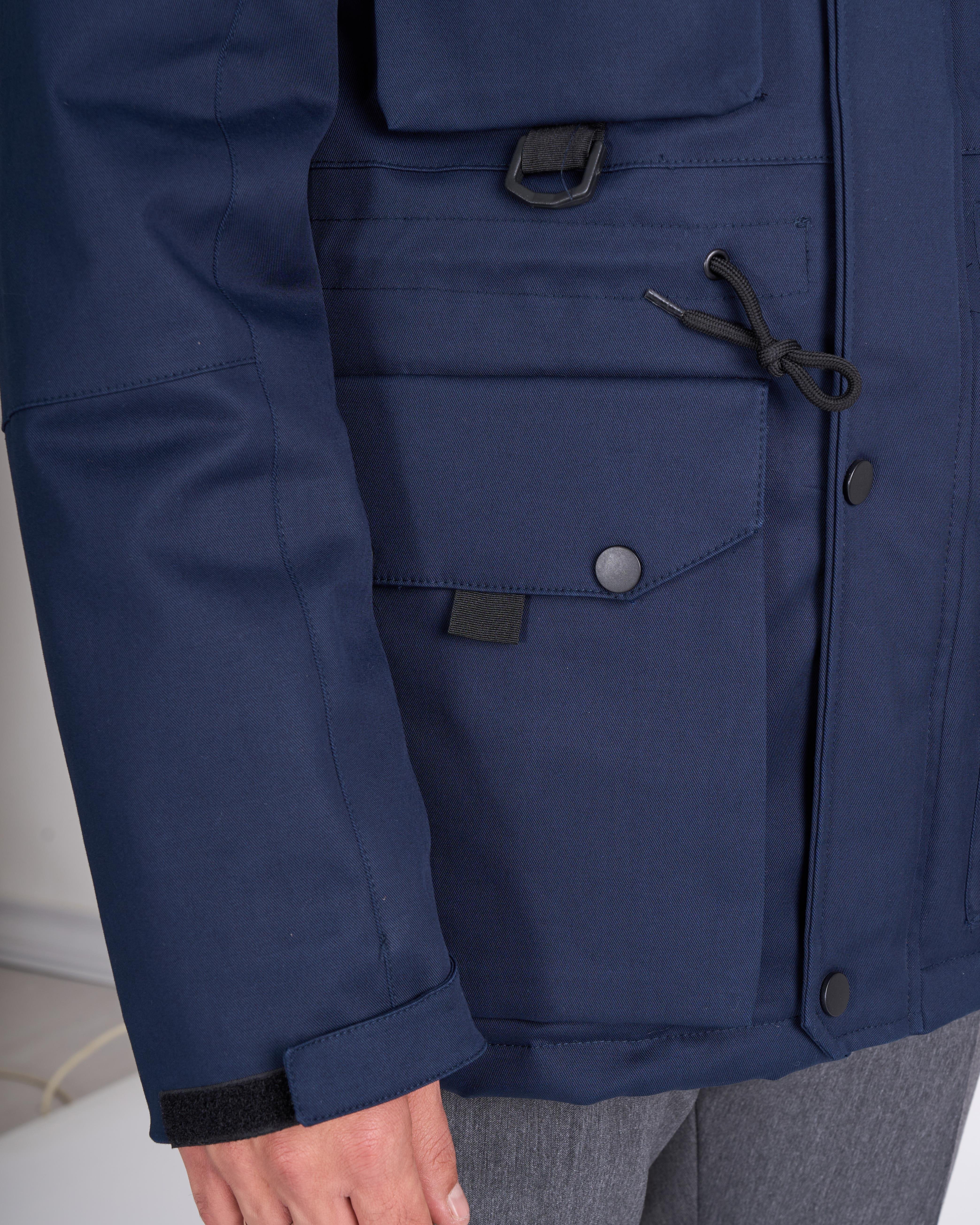 İtalyan stil slim fit kapüşonlu safari mont lacivert T10244