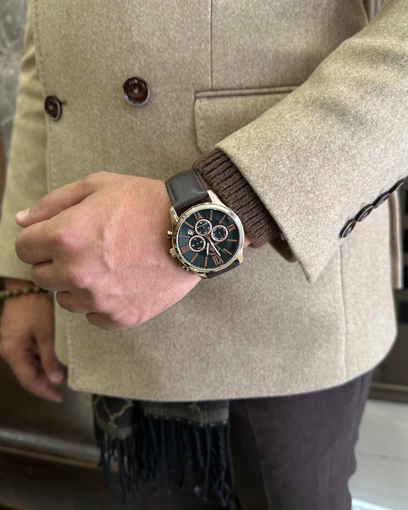 İtalyan stil slim fit kaşe kruvaze erkek ceket bej T10287