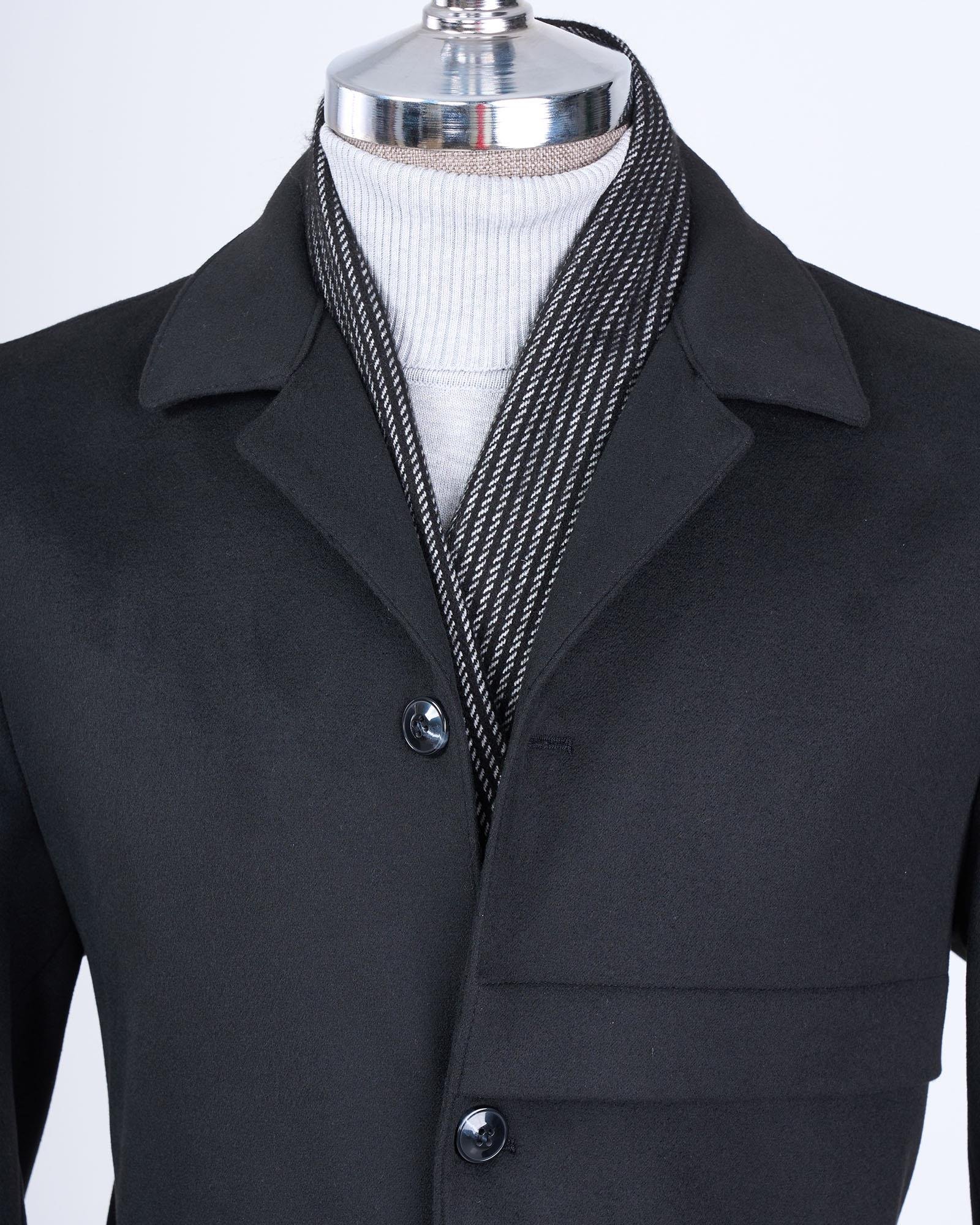 İtalyan stil slim fit kaşe spor tek ceket erkek siyah T13547