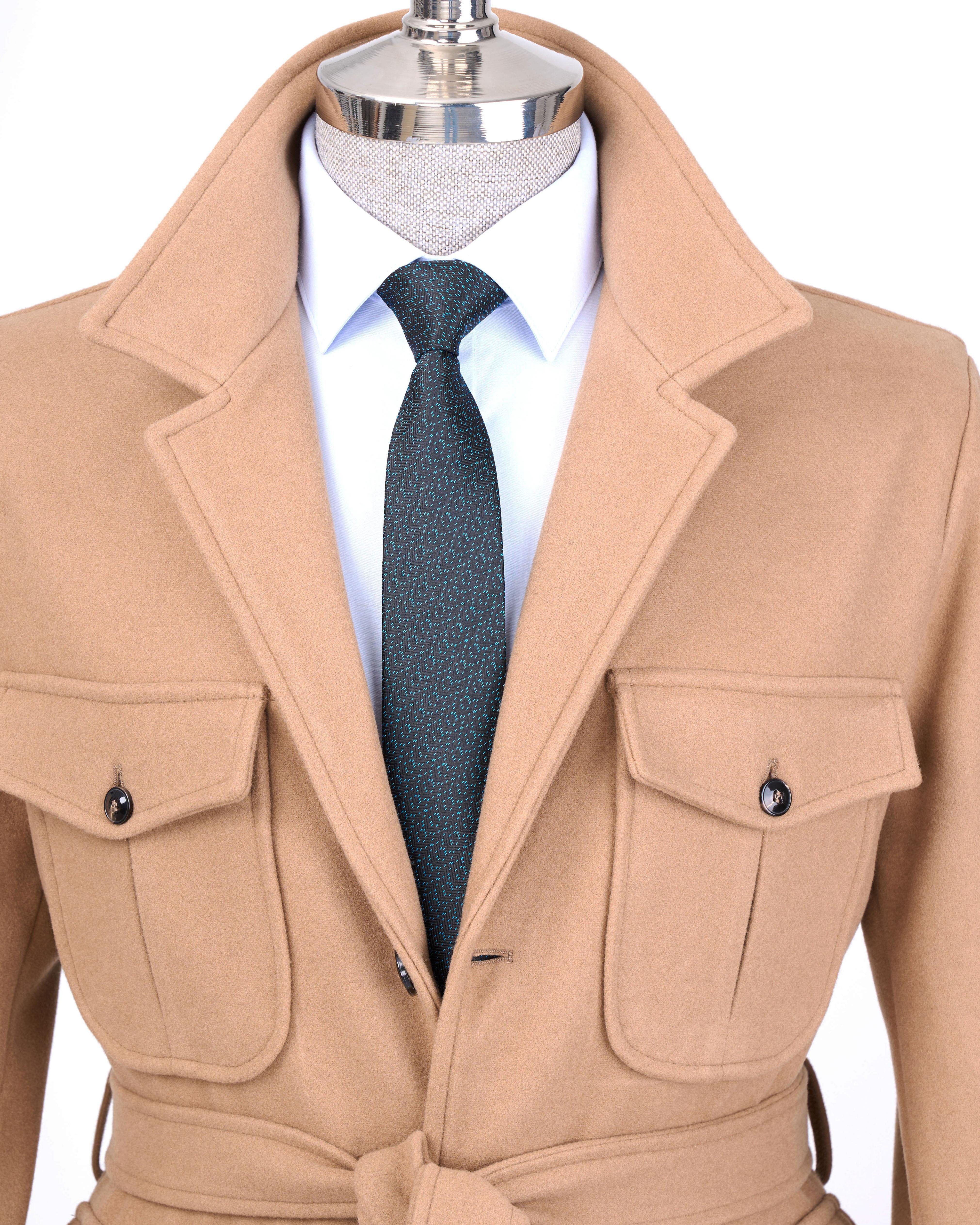 İtalyan stil slim fit kaşe spor tek ceket erkek camel  T13551