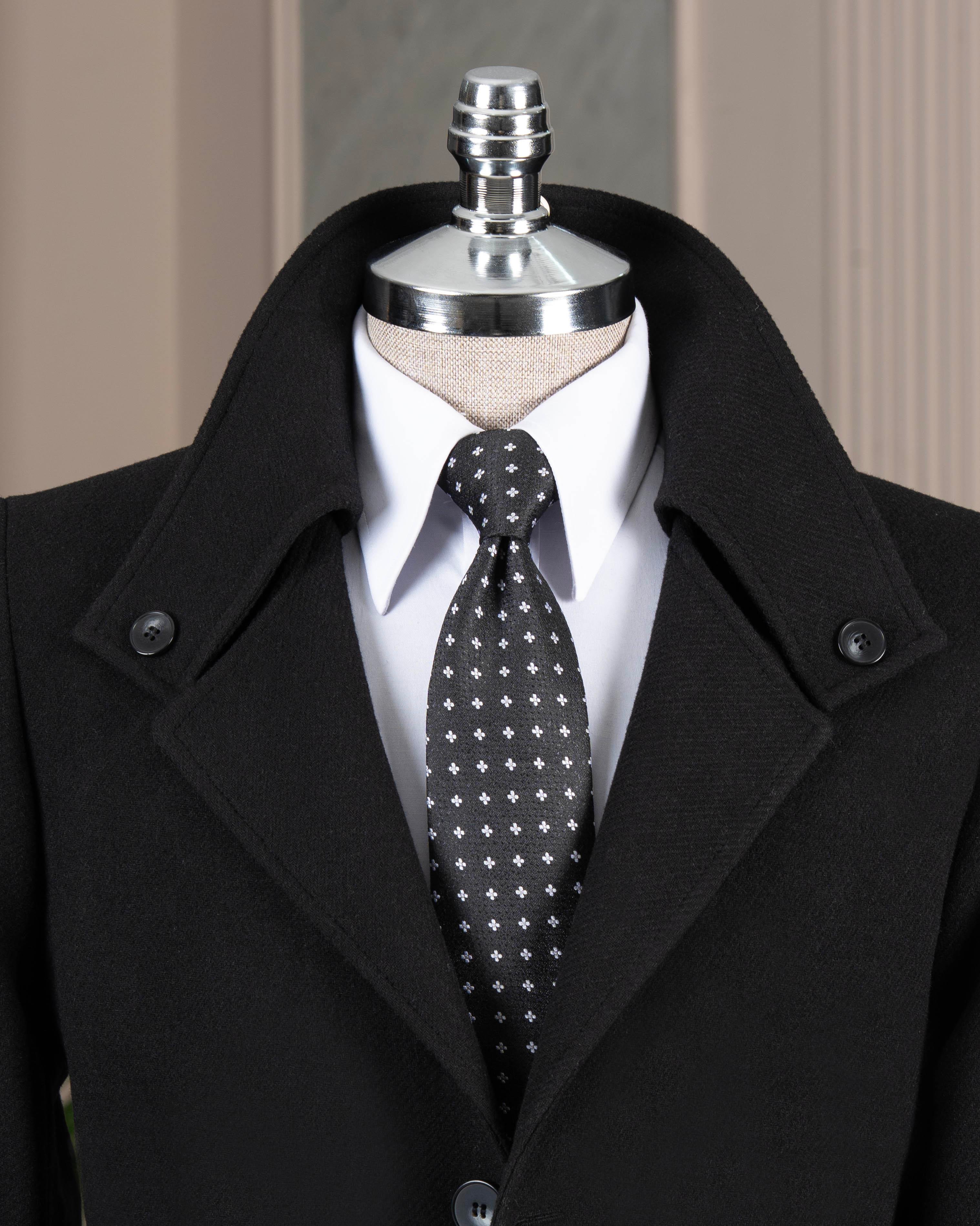 İtalyan stil slim fit kaşe yan cep erkek kaban siyah T15053