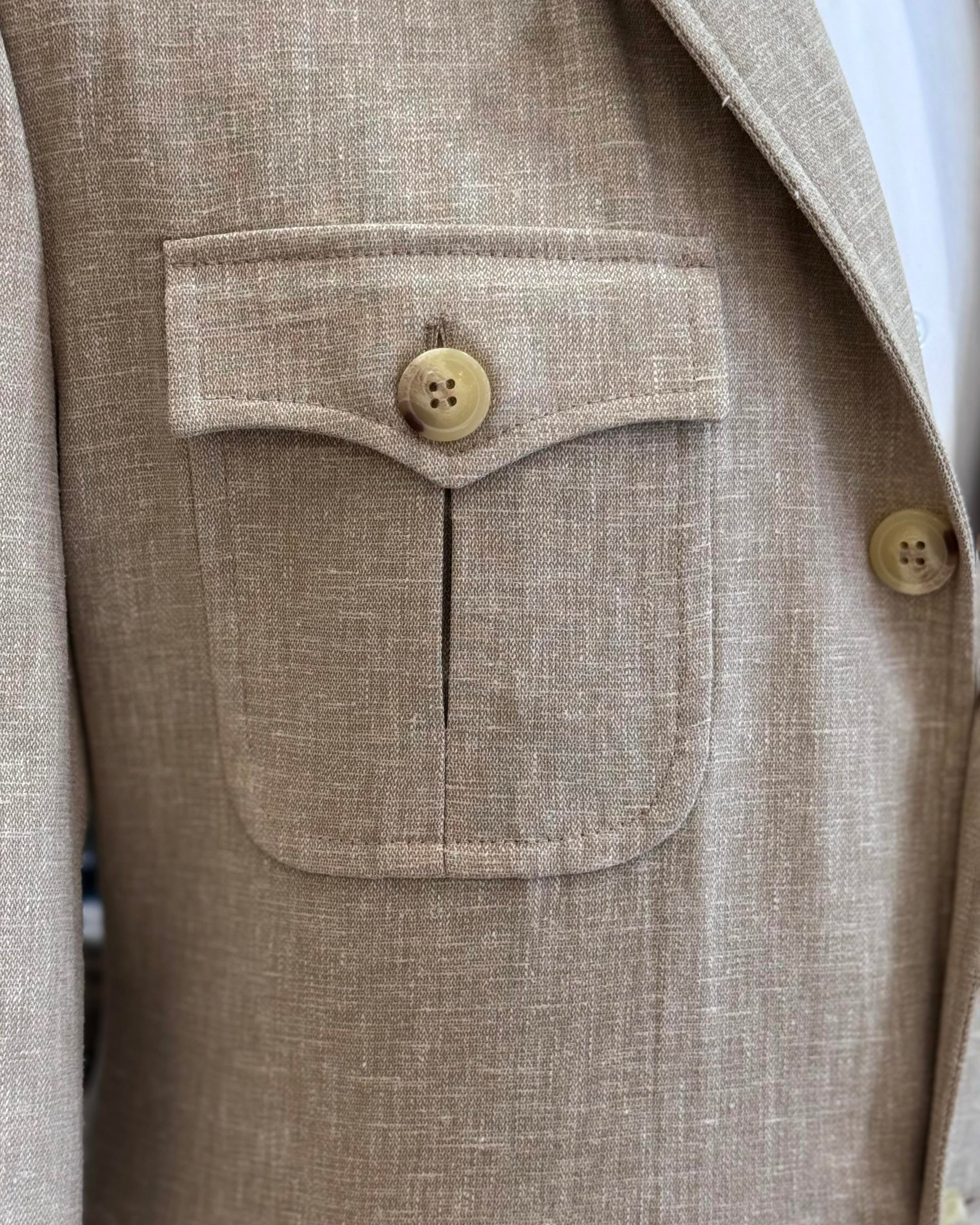 Italyan stil slim fit keten cepli mevsimlik mont vizon T11803