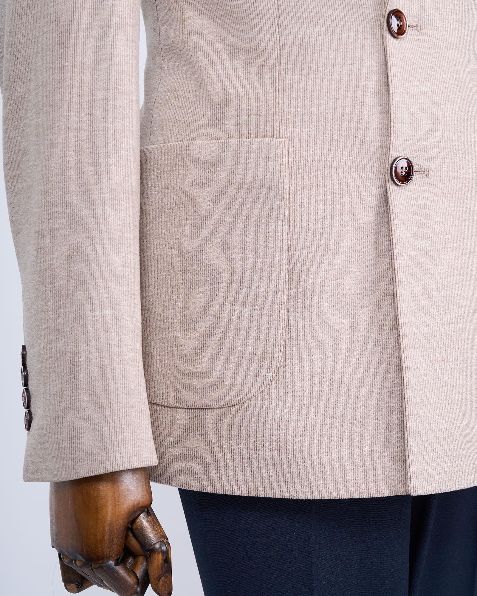 İtalyan stil slim fit kravuze erkek tek ceket vizon T13335