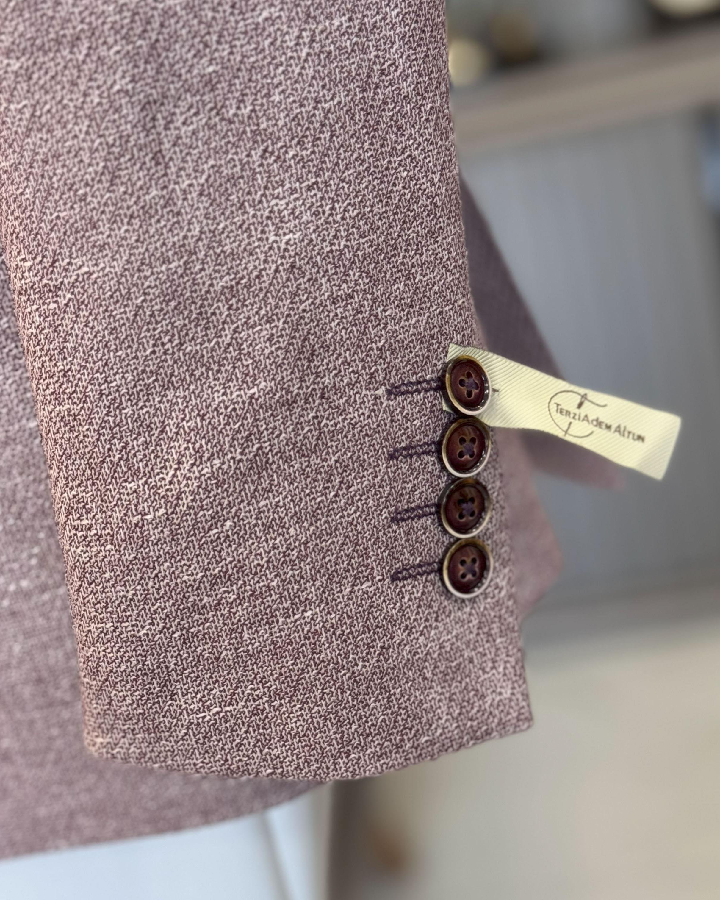 İtalyan stil slim fit kruvaze erkek ceket bordo T12217