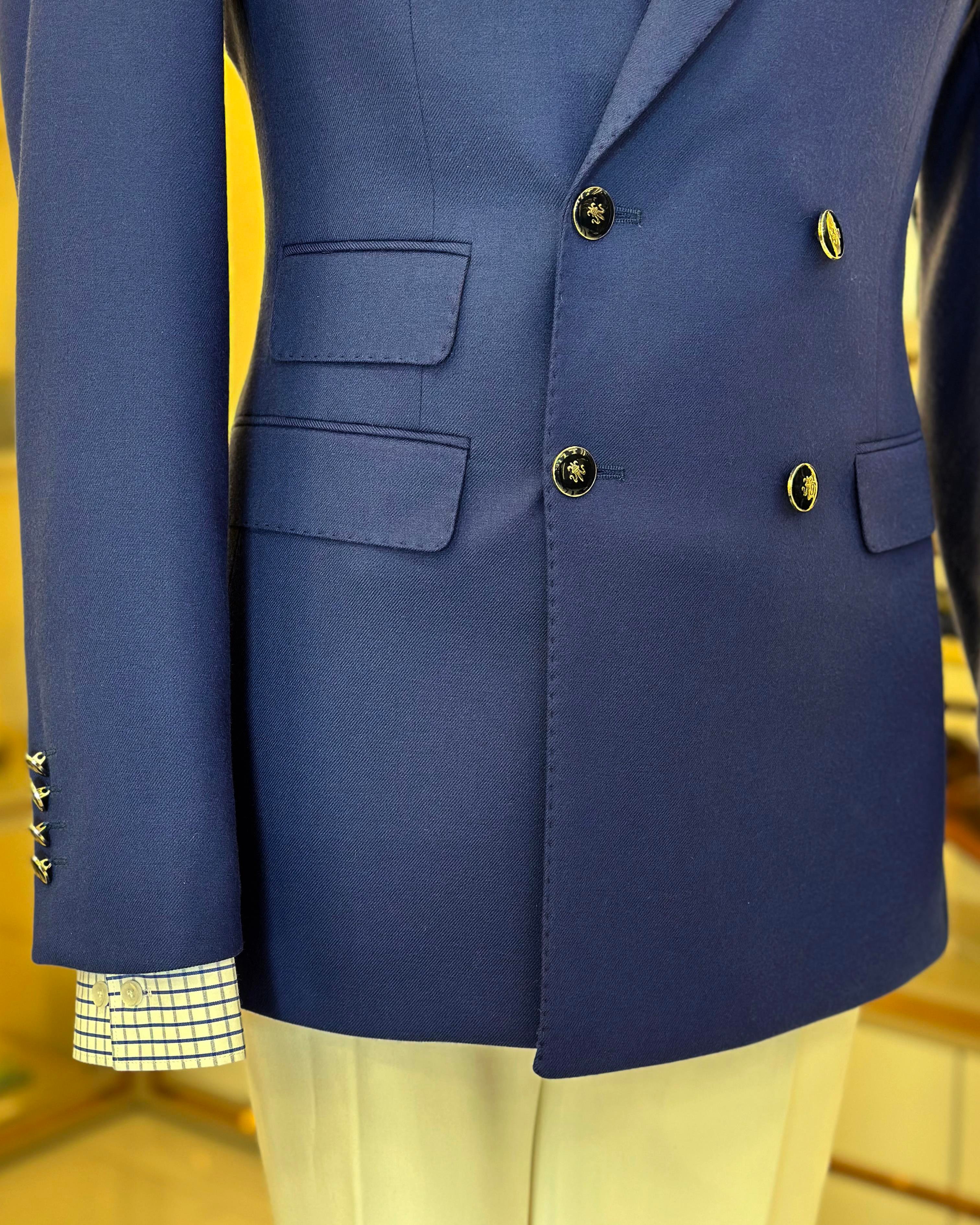 Italian style slim fit double-breasted men's jacket saks T10764
