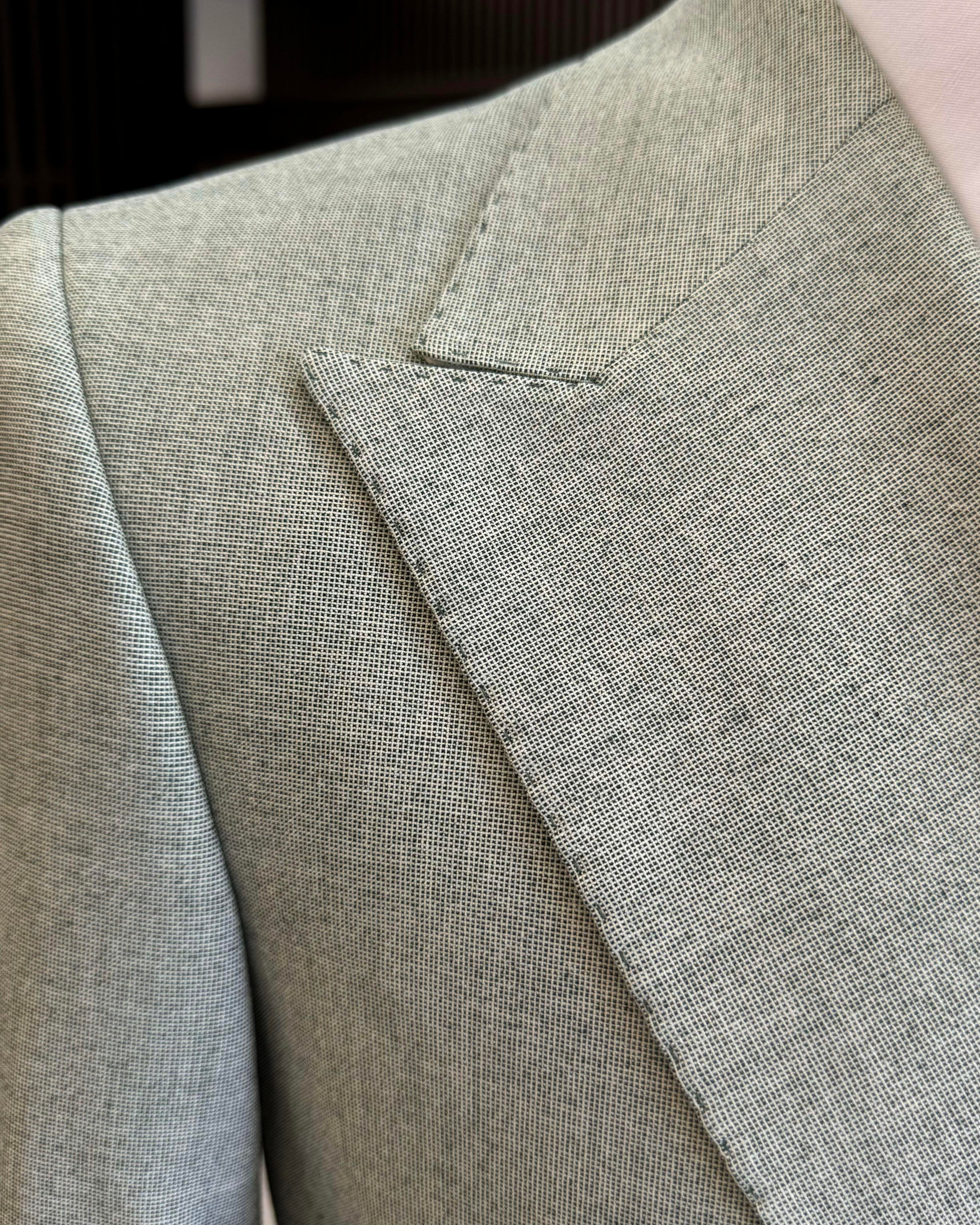 İtalyan stil slim fit kruvaze erkek ceket yeşil T12236